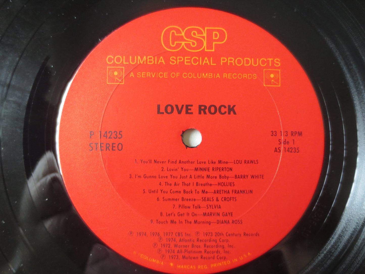 LOVE ROCK, RONCO Records, Greatest Hits Record, Marvin Gaye Album, Lou Rawls Lp, Diana Ross Album, Vintage Lp, 1980 Records