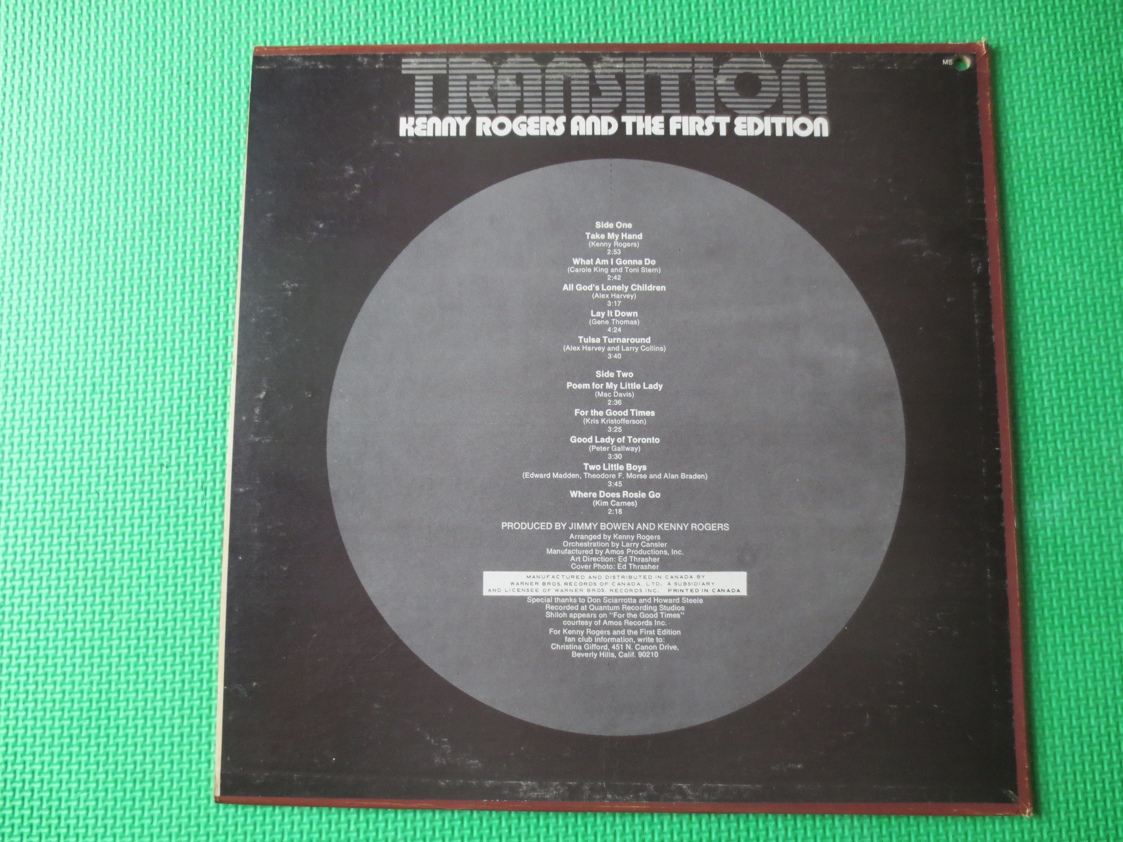 Kenny Rogers and the First Edition – Transition (1971) Vinyl LP