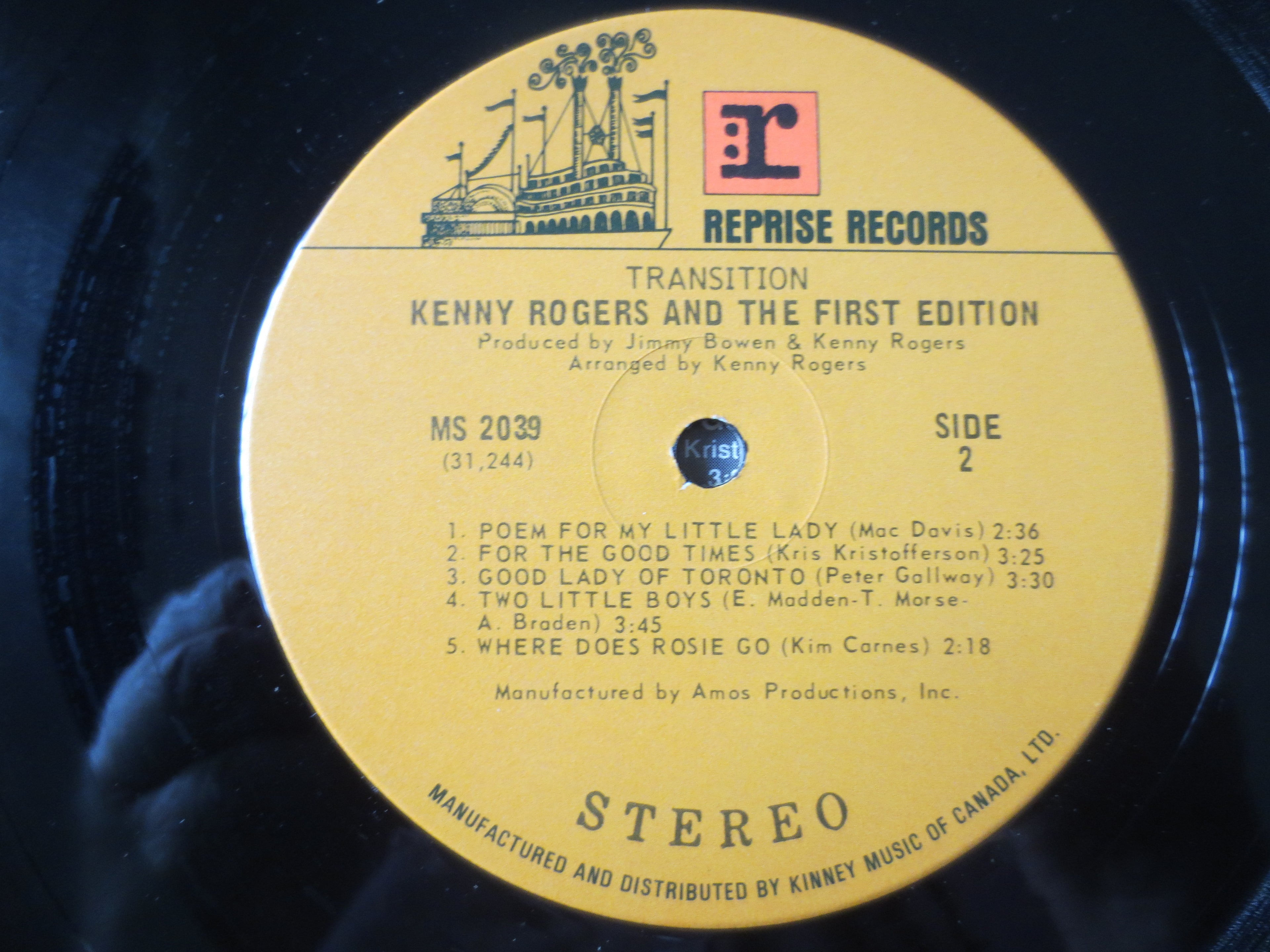 Kenny Rogers and the First Edition – Transition (1971) Vinyl LP