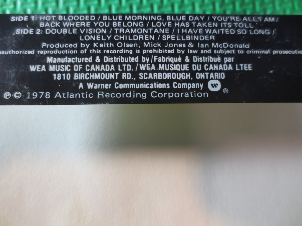Foreigner – Double Vision (1978) Cassette