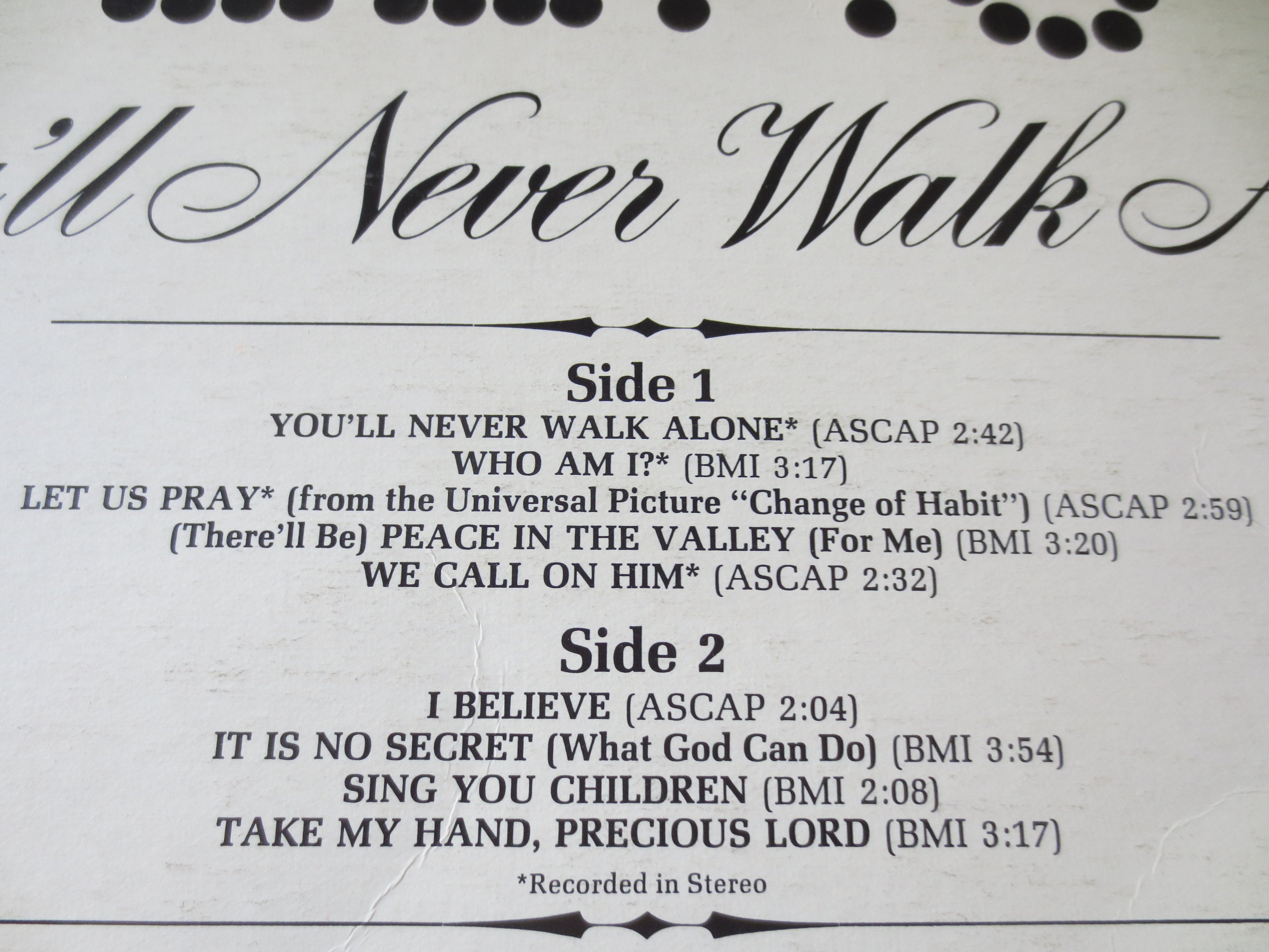 Elvis Presley – You'll Never Walk Alone (1971) Vinyl LP