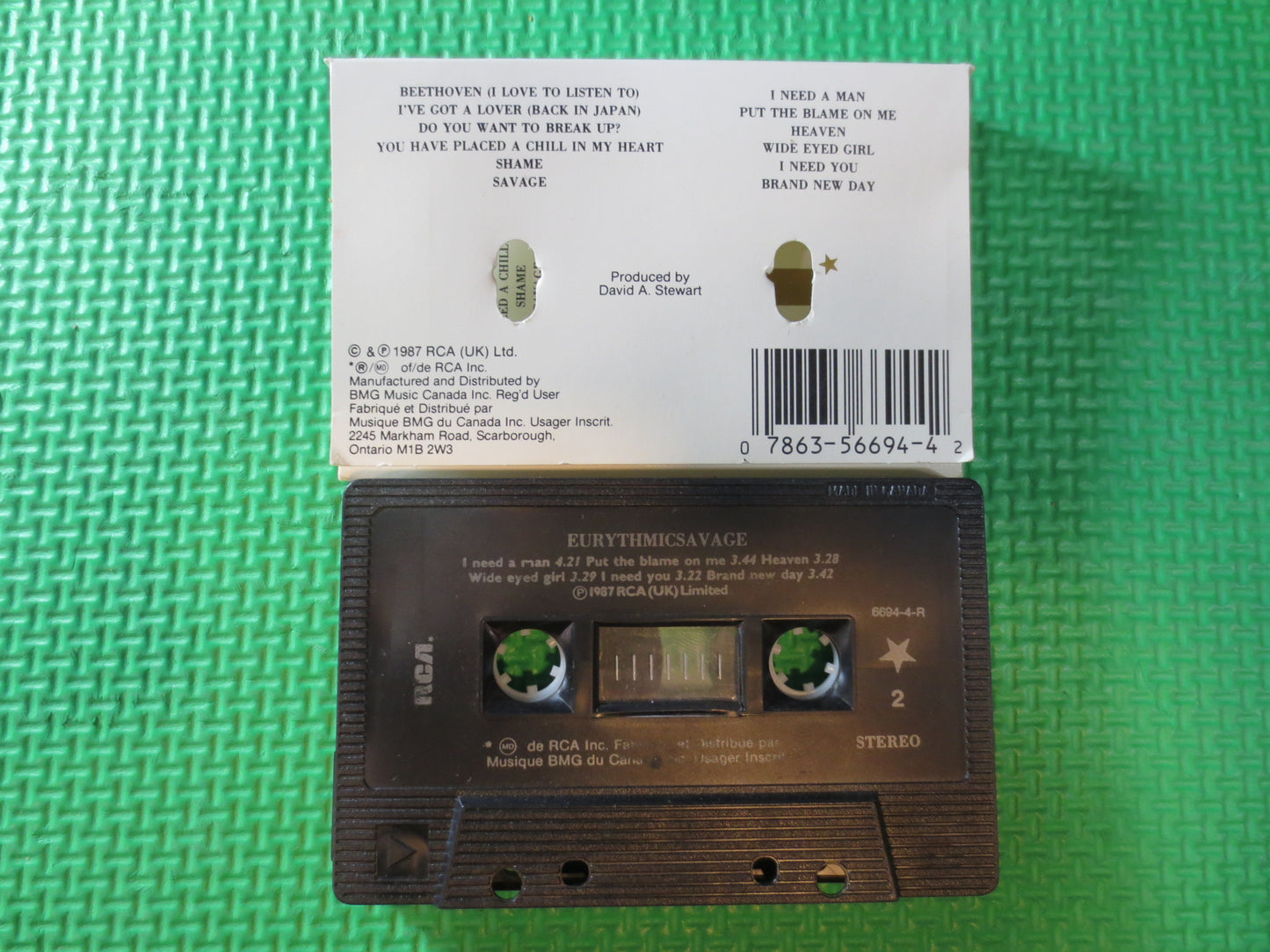 The EURYTHMICS Tape, SAVAGE Tape, The EURYTHMICS Album, Eurythmics Cassette, Rock Cassette, Vintage Cassette, 1987 Cassette