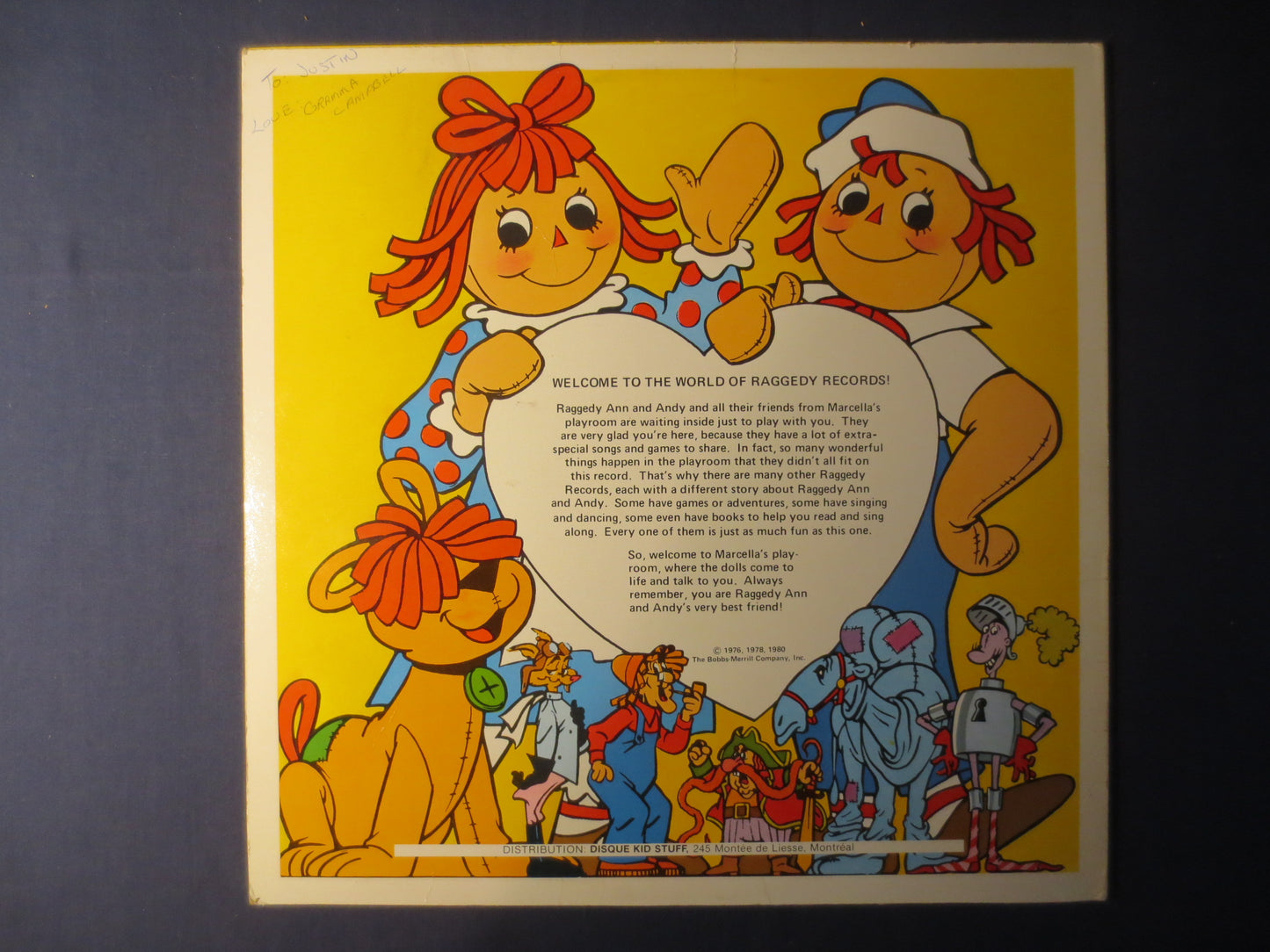 RAGGEDY ANN and ANDY, Childrens Records, Kids Album, Child Record, Vintage Vinyl, Kids Records, Vinyl Album, 1980 Records