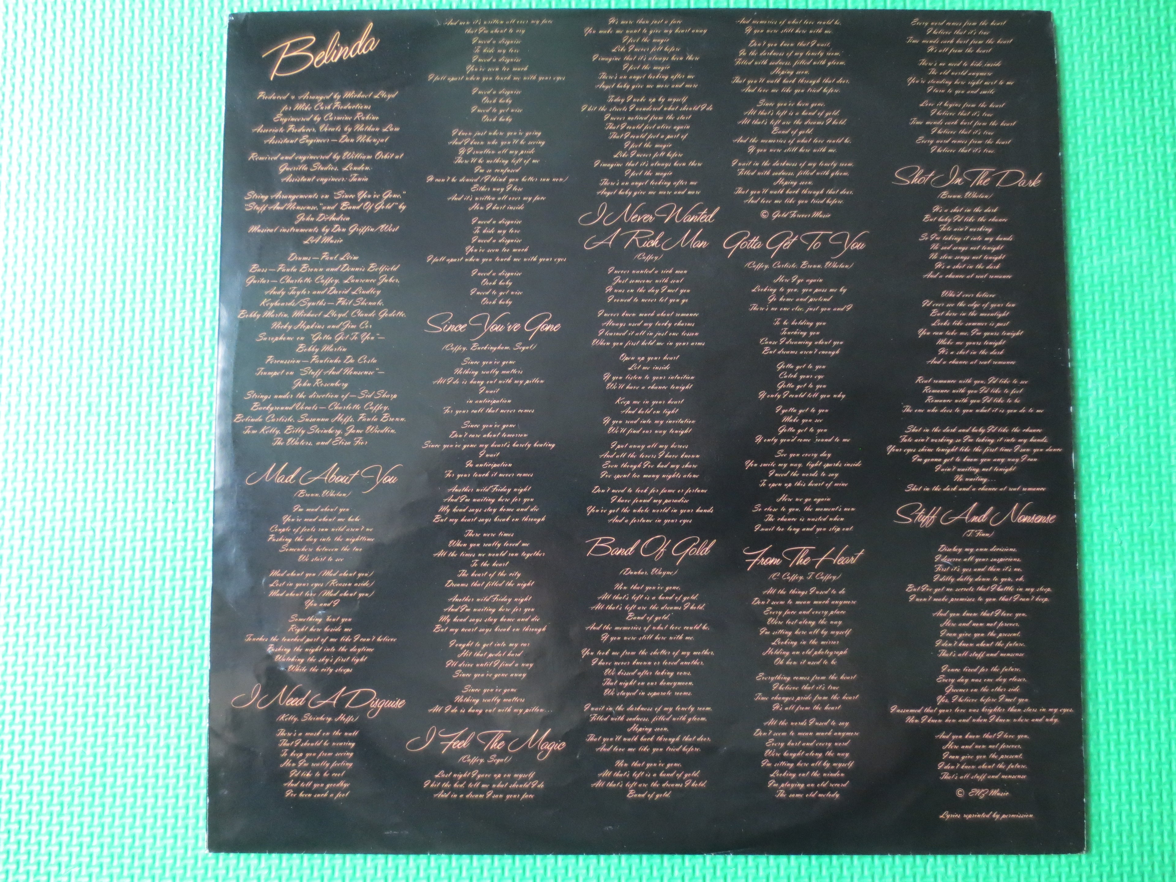 Belinda Carlisle – Belinda (1986) Vinyl LP