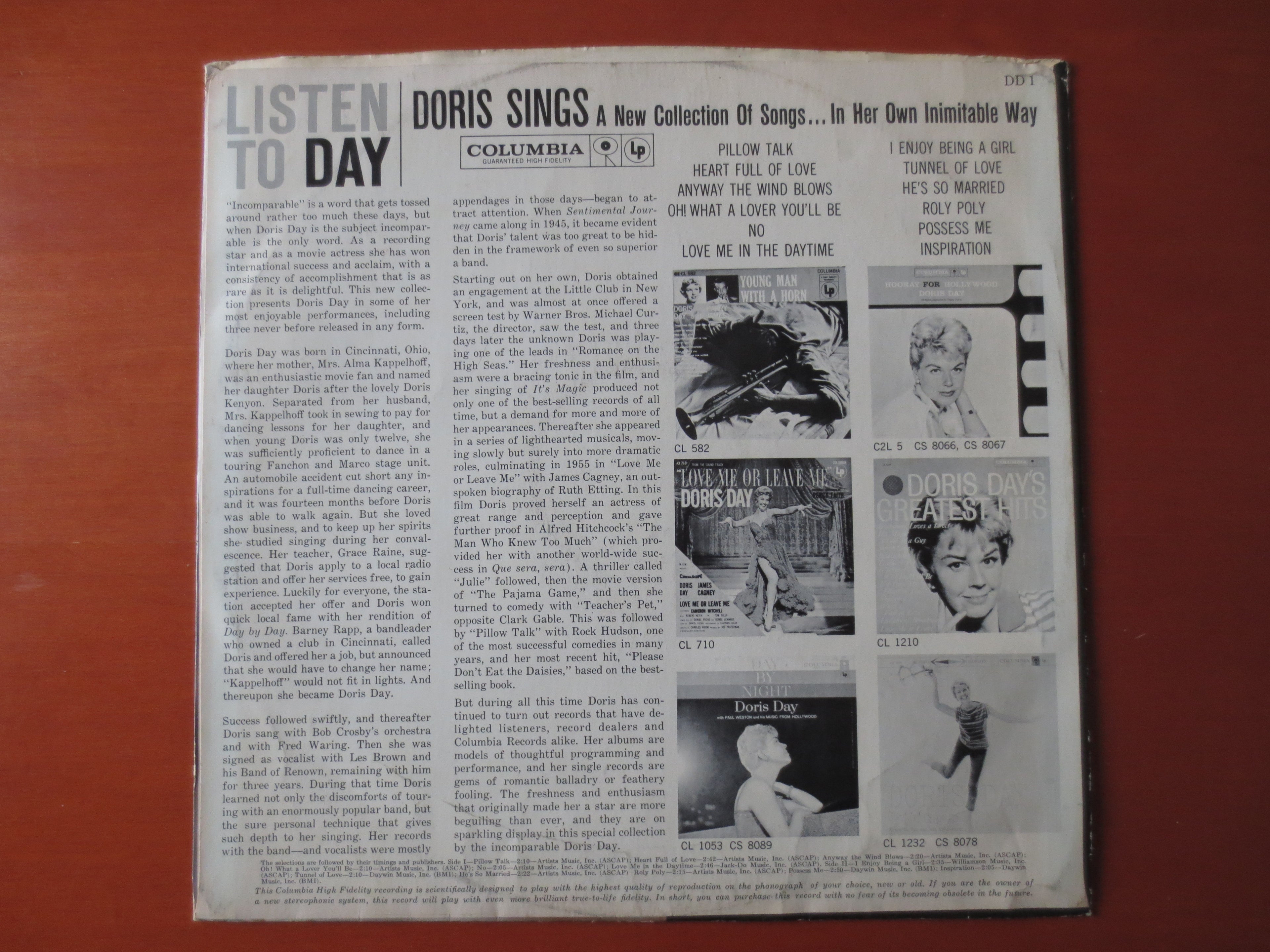 Doris Day – Listen to Day (1960) Vinyl LP