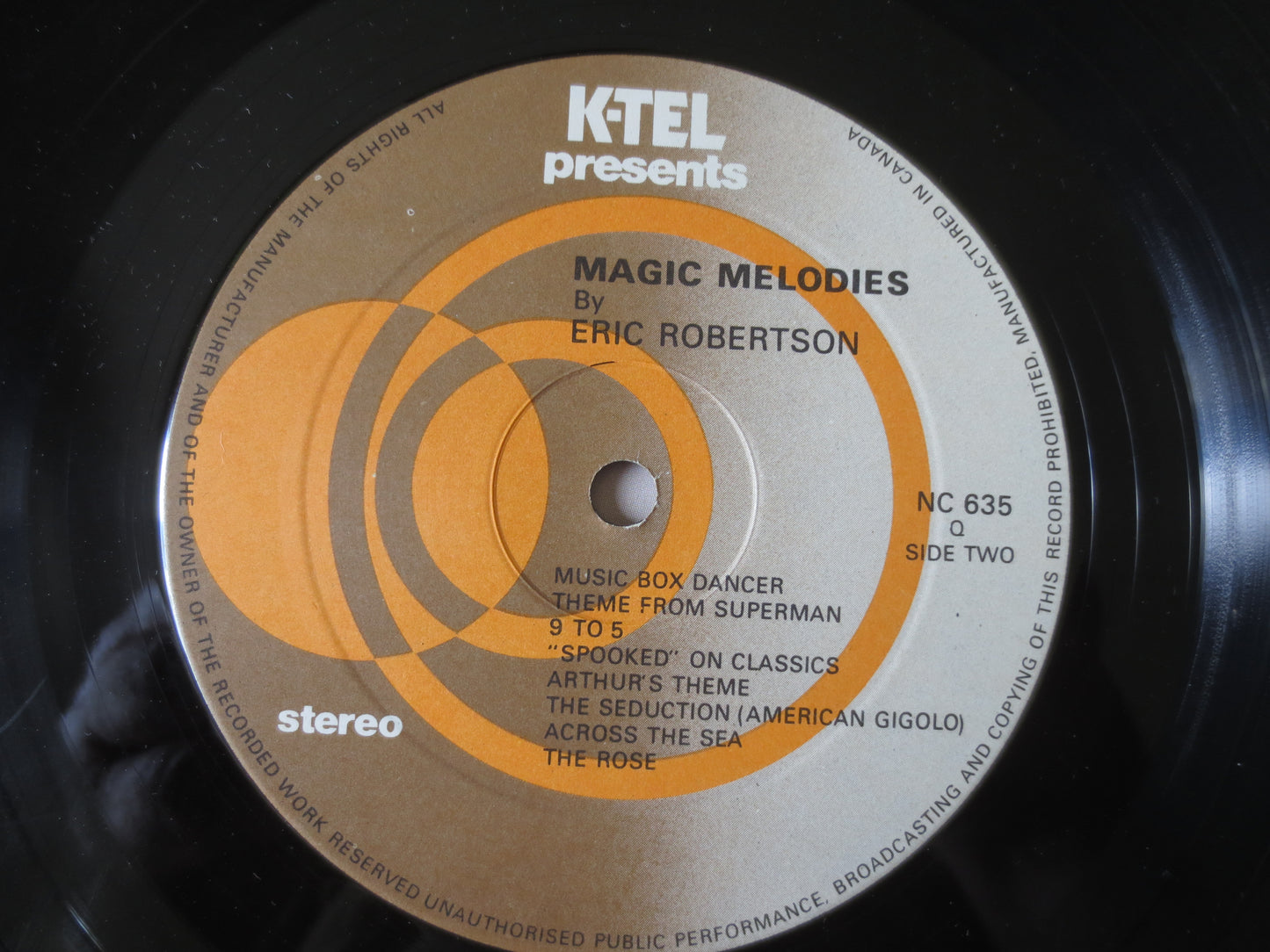 ERIC ROBERTSON, MAGIC Melodies, K-Tel Records, Jazz Record, Vintage Vinyl, Record Vinyl, Record, Vinyl Record, 1983 Records