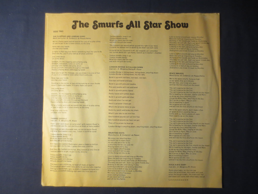 The Smurfs – All Star Show (1981) Vinyl LP