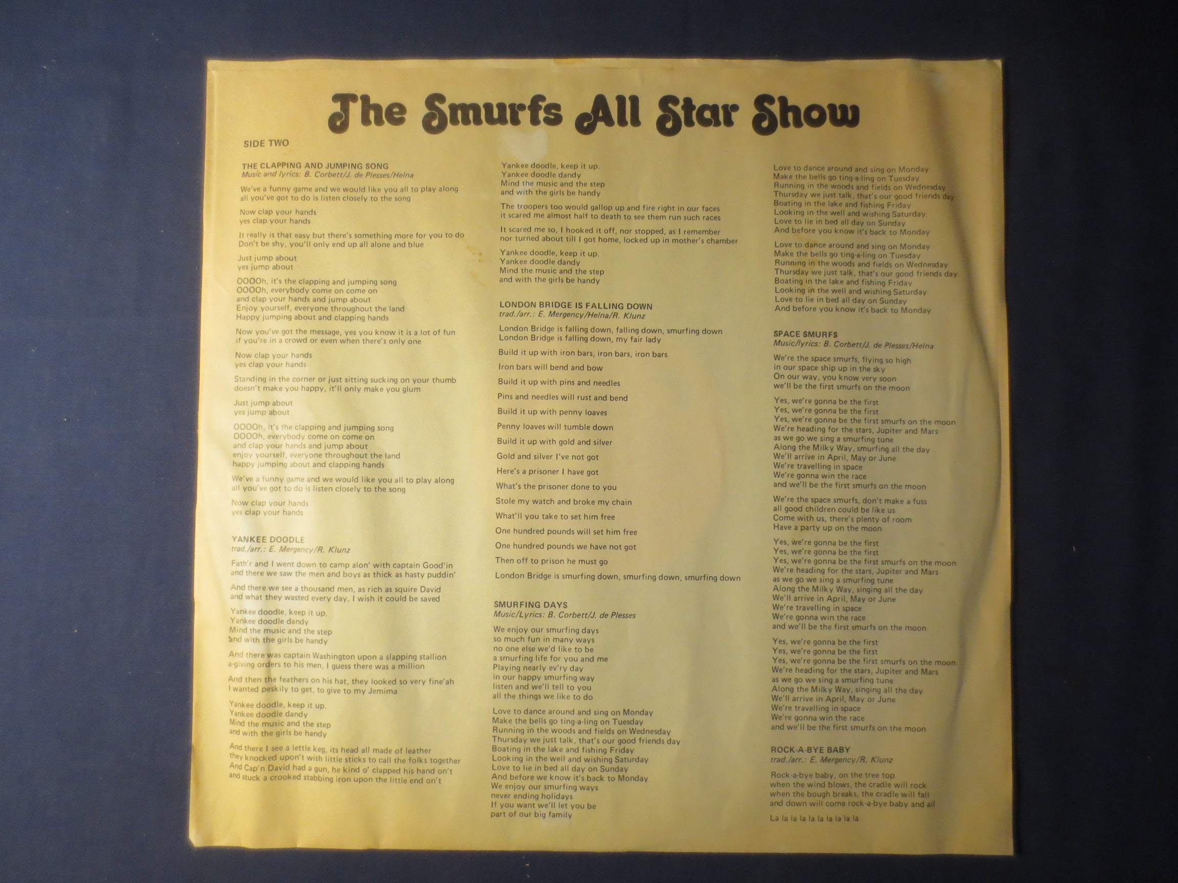 The Smurfs – All Star Show (1981) Vinyl LP