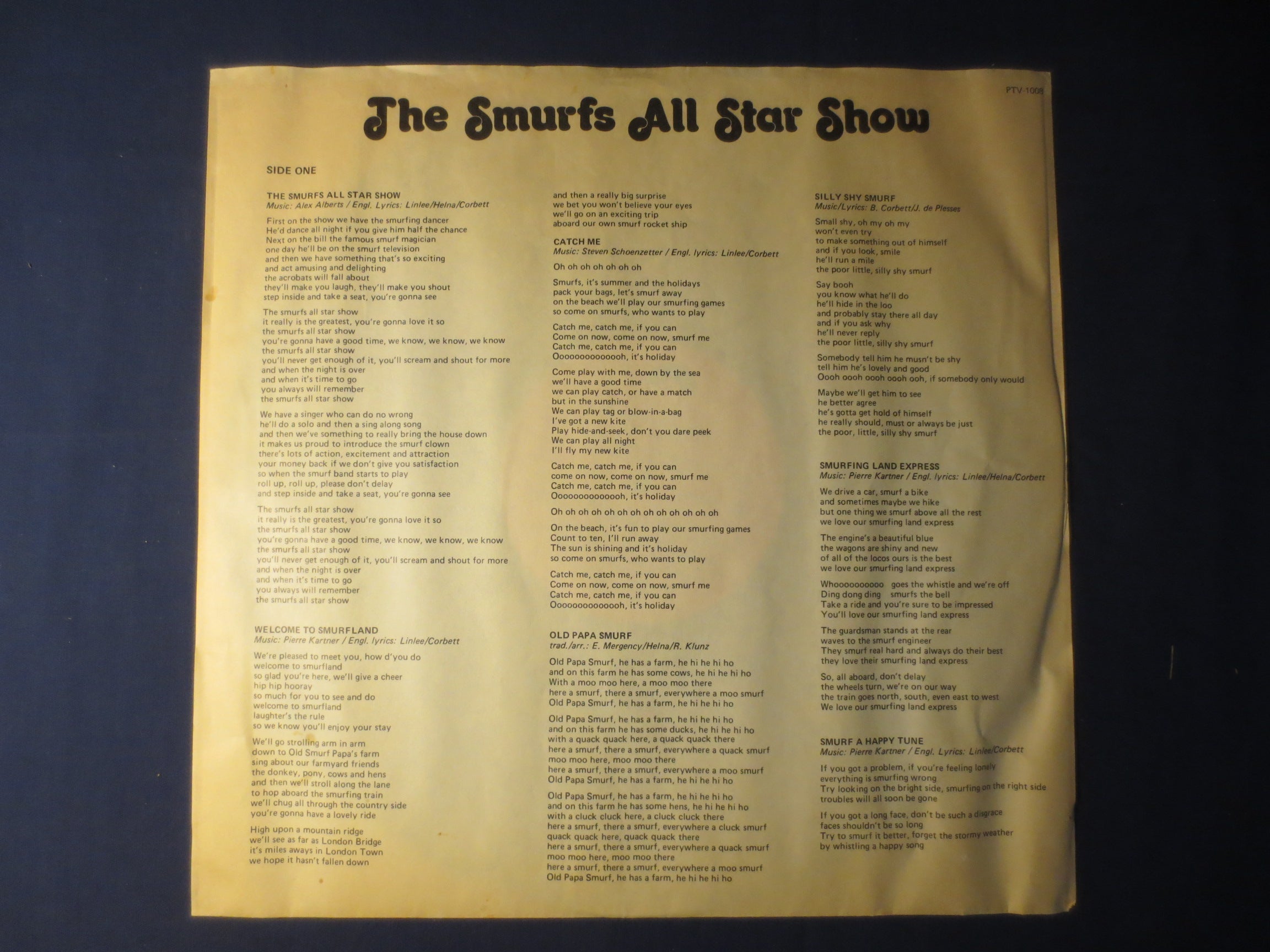 The Smurfs – All Star Show (1981) Vinyl LP