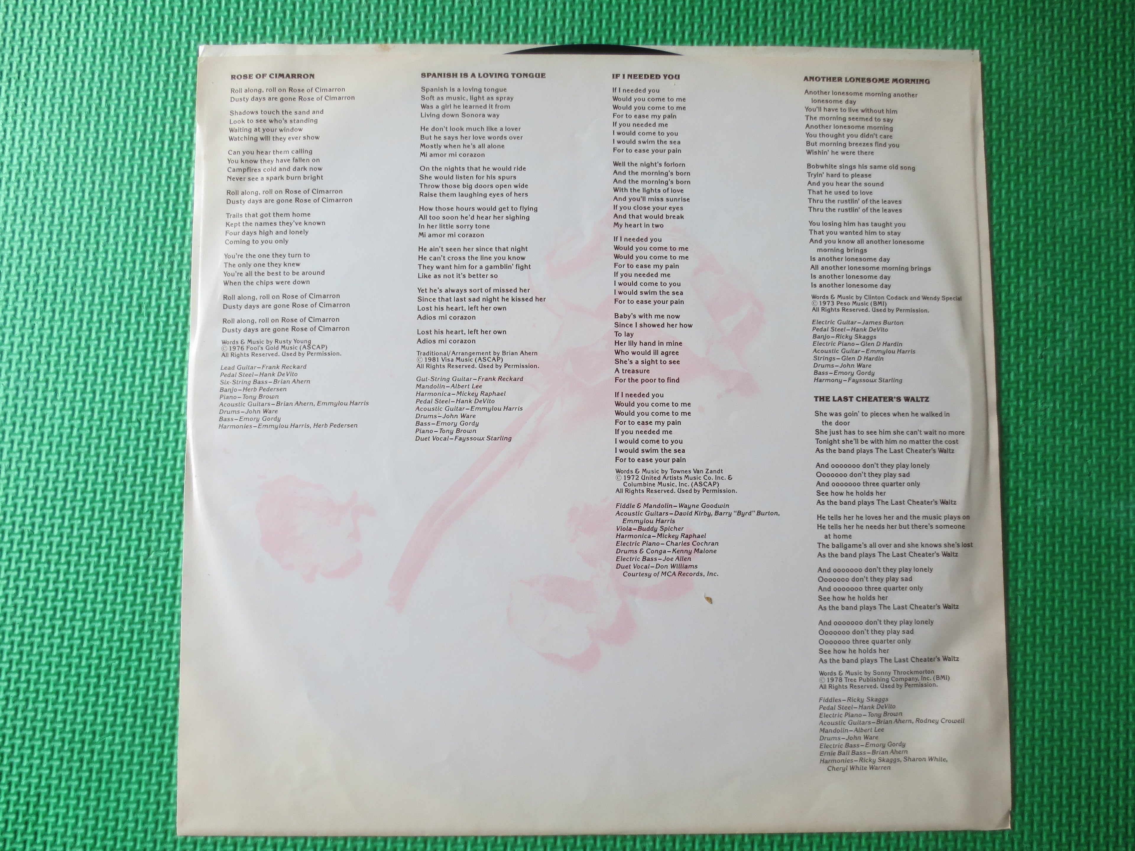 Emmylou Harris – Cimarron (1981) Vinyl LP