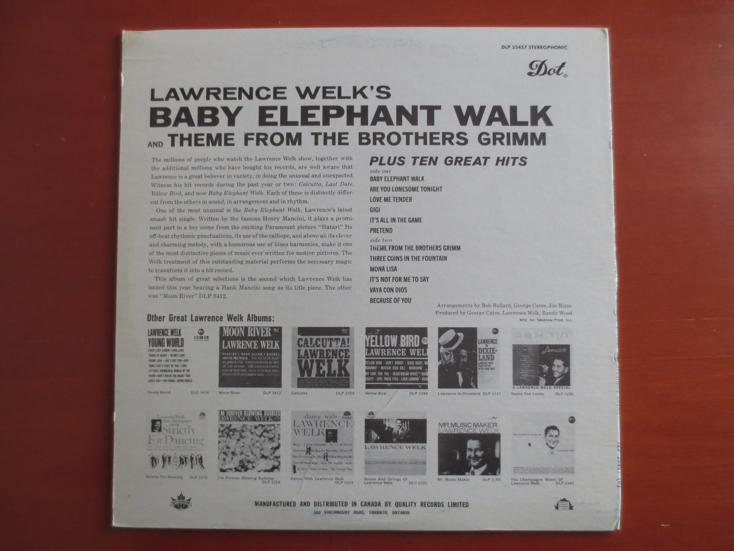 LAWRENCE WELK, Baby ELEPHANT Walk, Lawrence Welk Albums, Lawrence Welk Record, Vintage Vinyl, Vinyl Records, 1962 Records