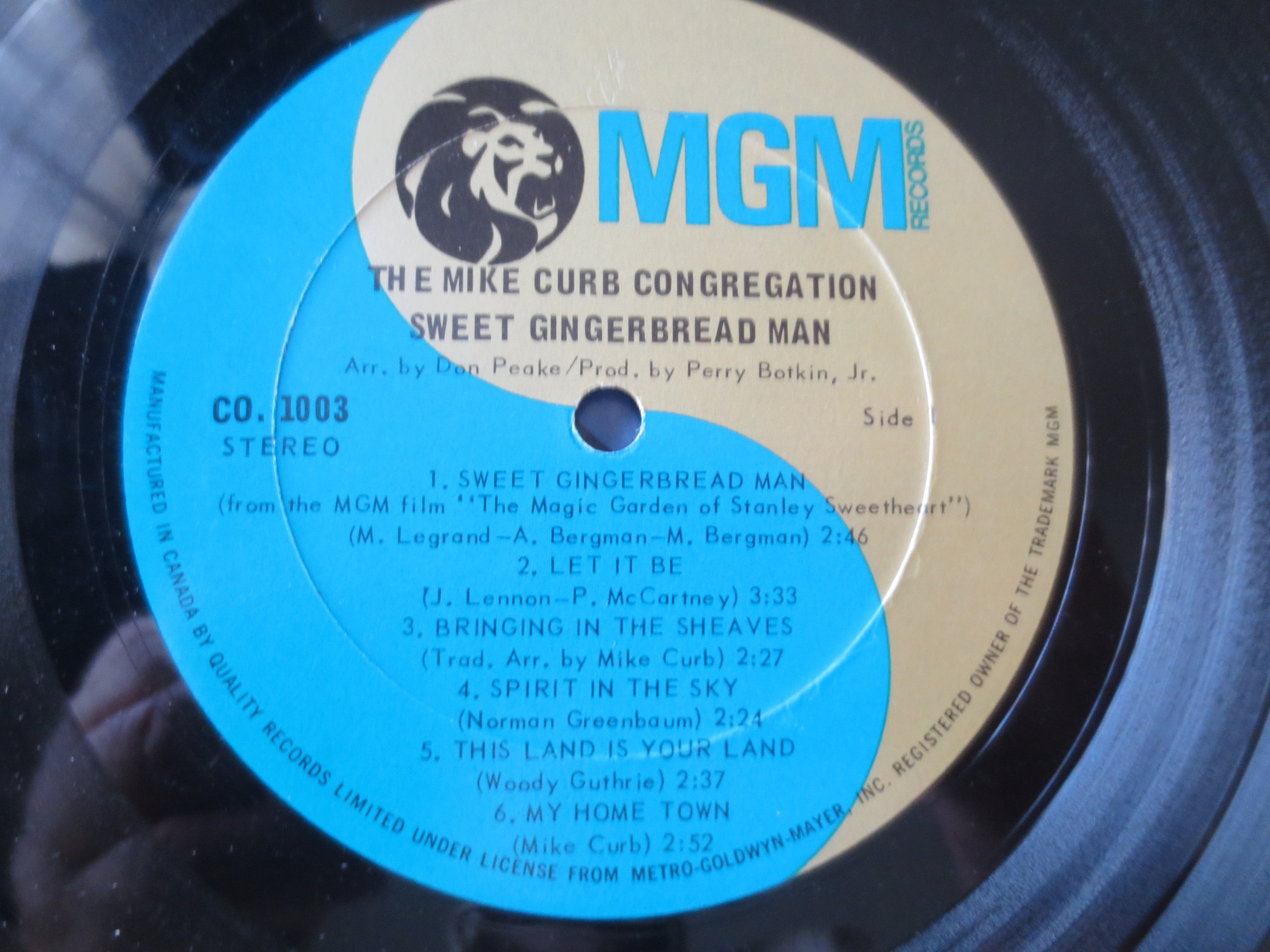 The Mike Curb Congregation – Sweet Gingerbread Man (1970) Vinyl LP