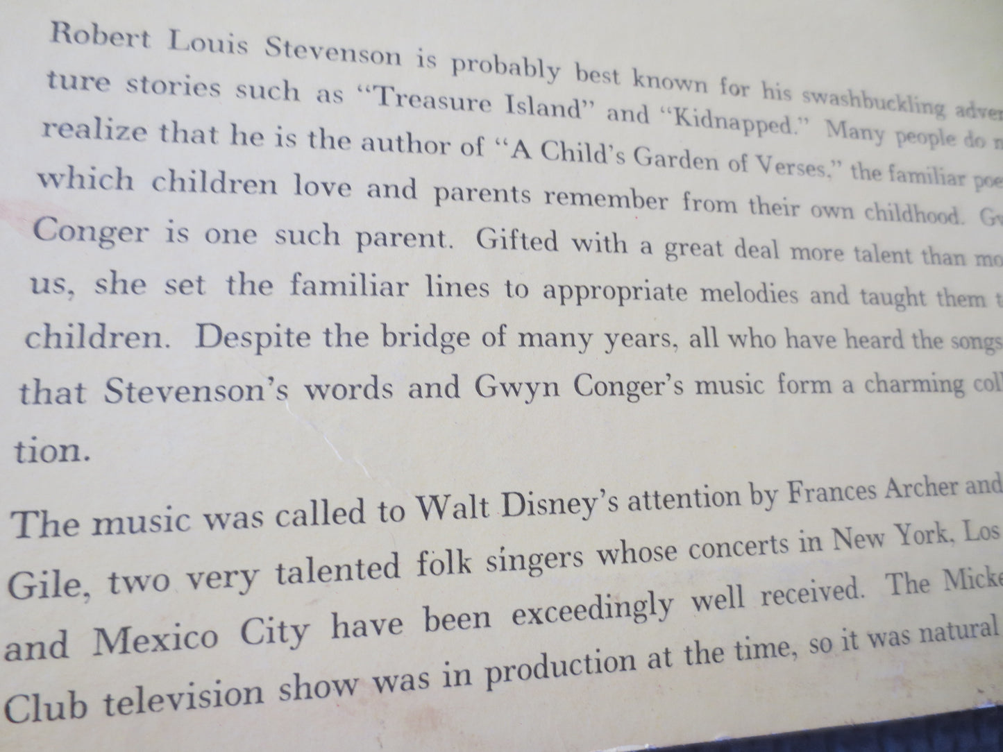 A CHILDS GARDEN of VERSES, Disneyland Records, Disneyland Album, Disney Records, Childrens Album, Kids Album, 1963 Records