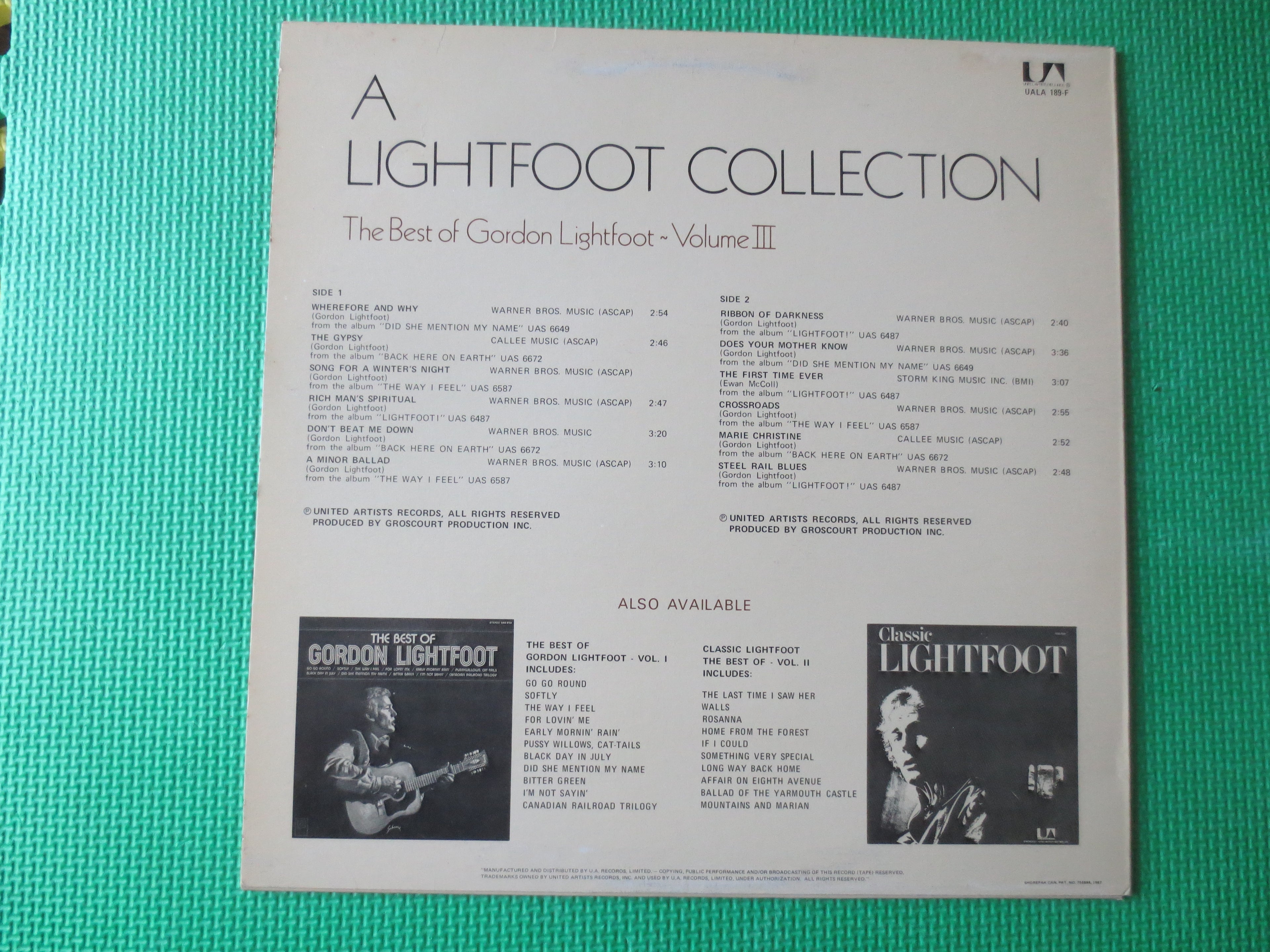 Gordon Lightfoot – The Best of Gordon Lightfoot Volume III (1975) Vinyl LP