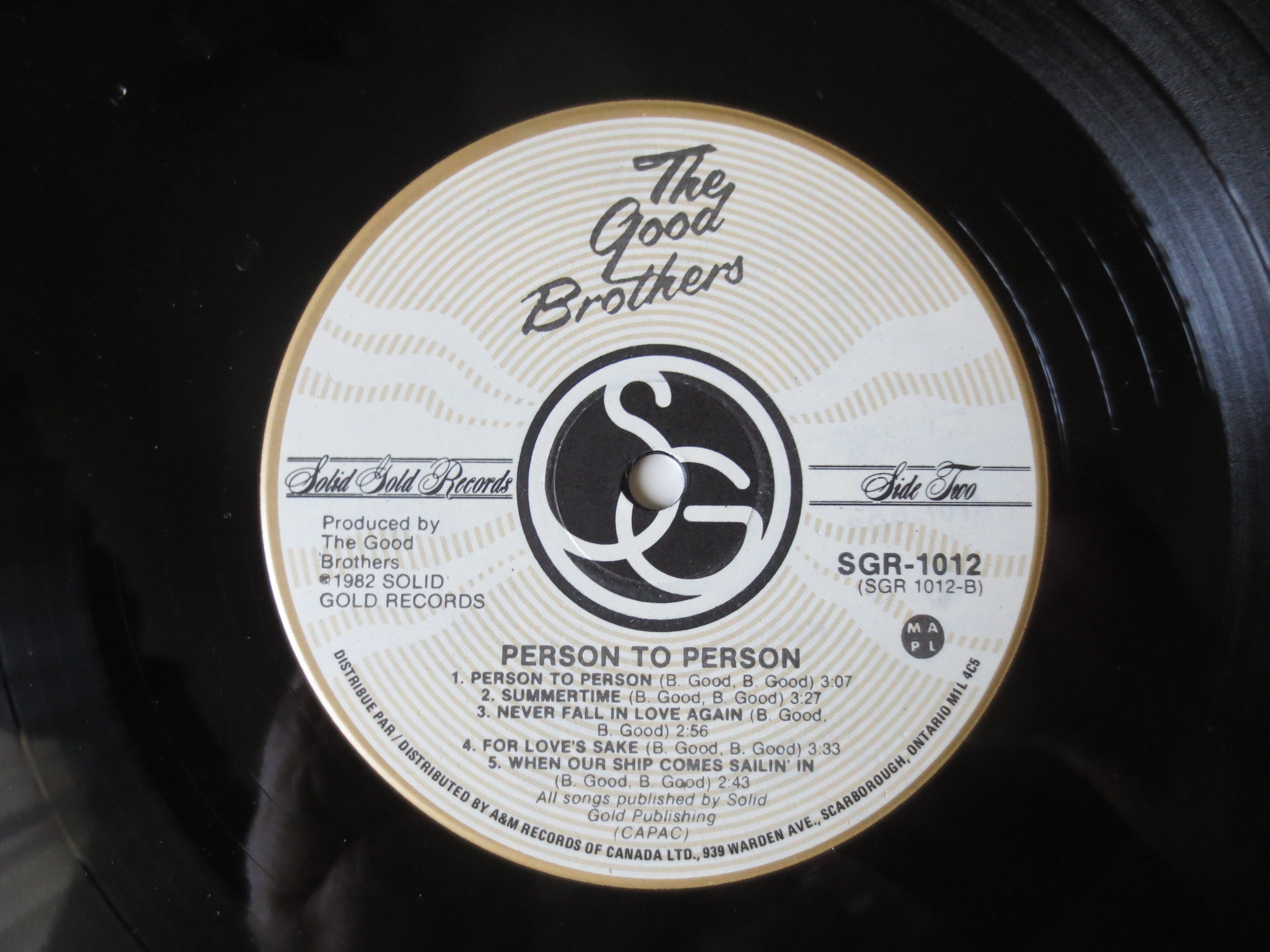 The Good Brothers – Person to Person (1982) Vinyl LP