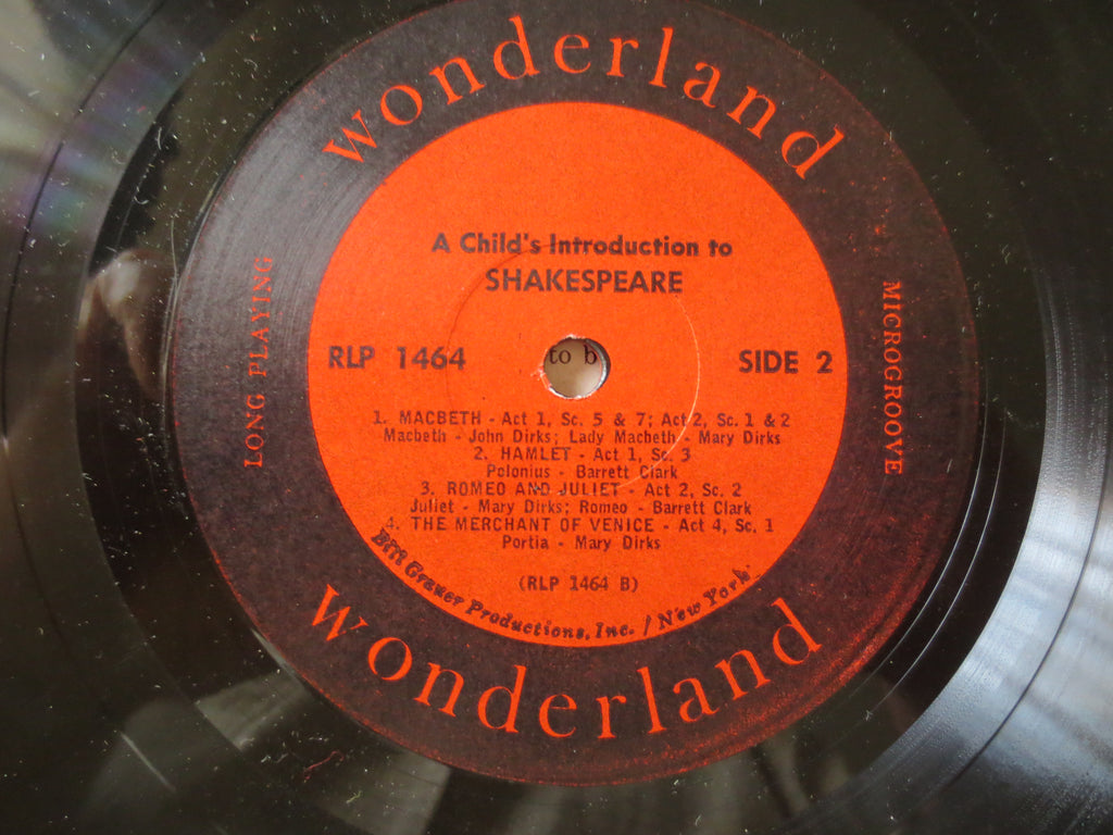 A Child's Introduction to Shakespeare (1961) Vinyl LP