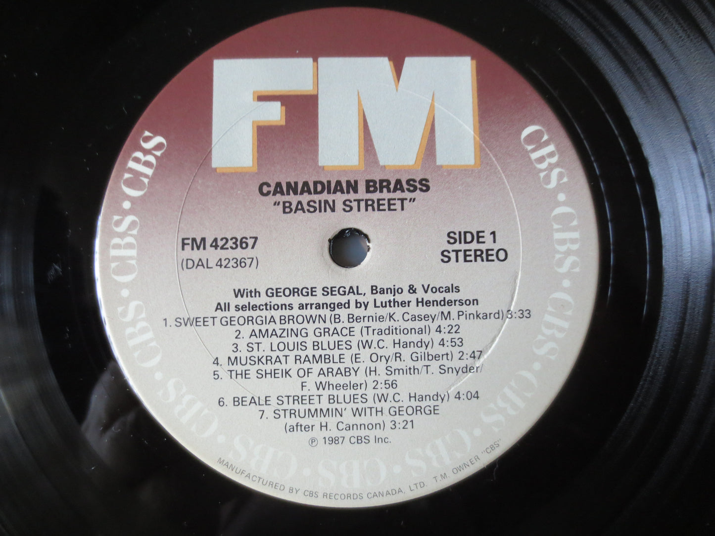 Canadian BRASS, BASIN STREET, Ragtime Records, Dixieland Records, Vintage Vinyl, Record Vinyl, Record, Vinyl, 1986 Records