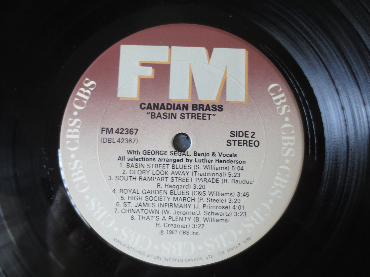 Canadian BRASS, BASIN STREET, Ragtime Records, Dixieland Records, Vintage Vinyl, Record Vinyl, Record, Vinyl, 1986 Records