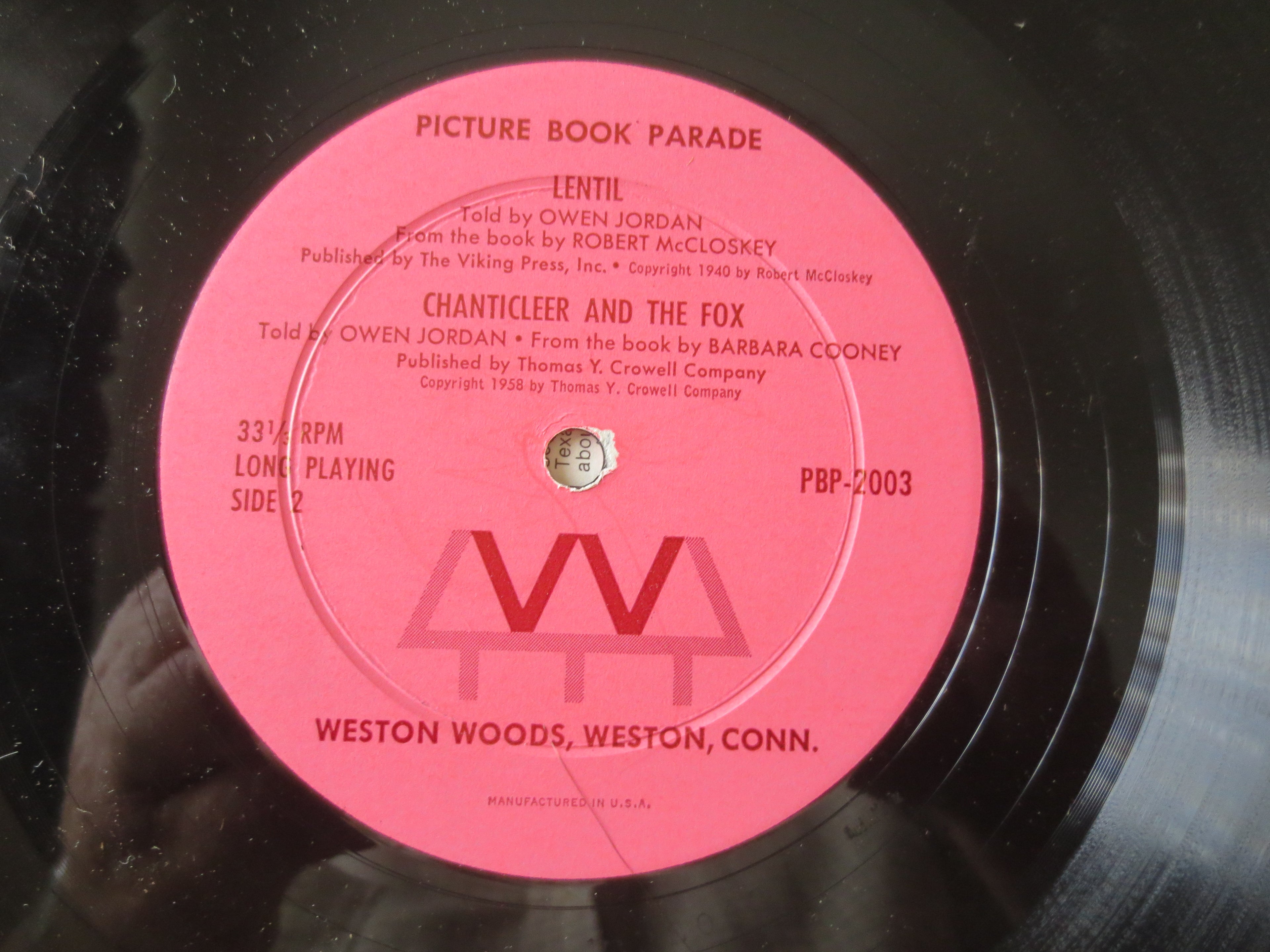 Picture Book Parade: Stone Soup / Lentil – Children's Vinyl LP (1961)