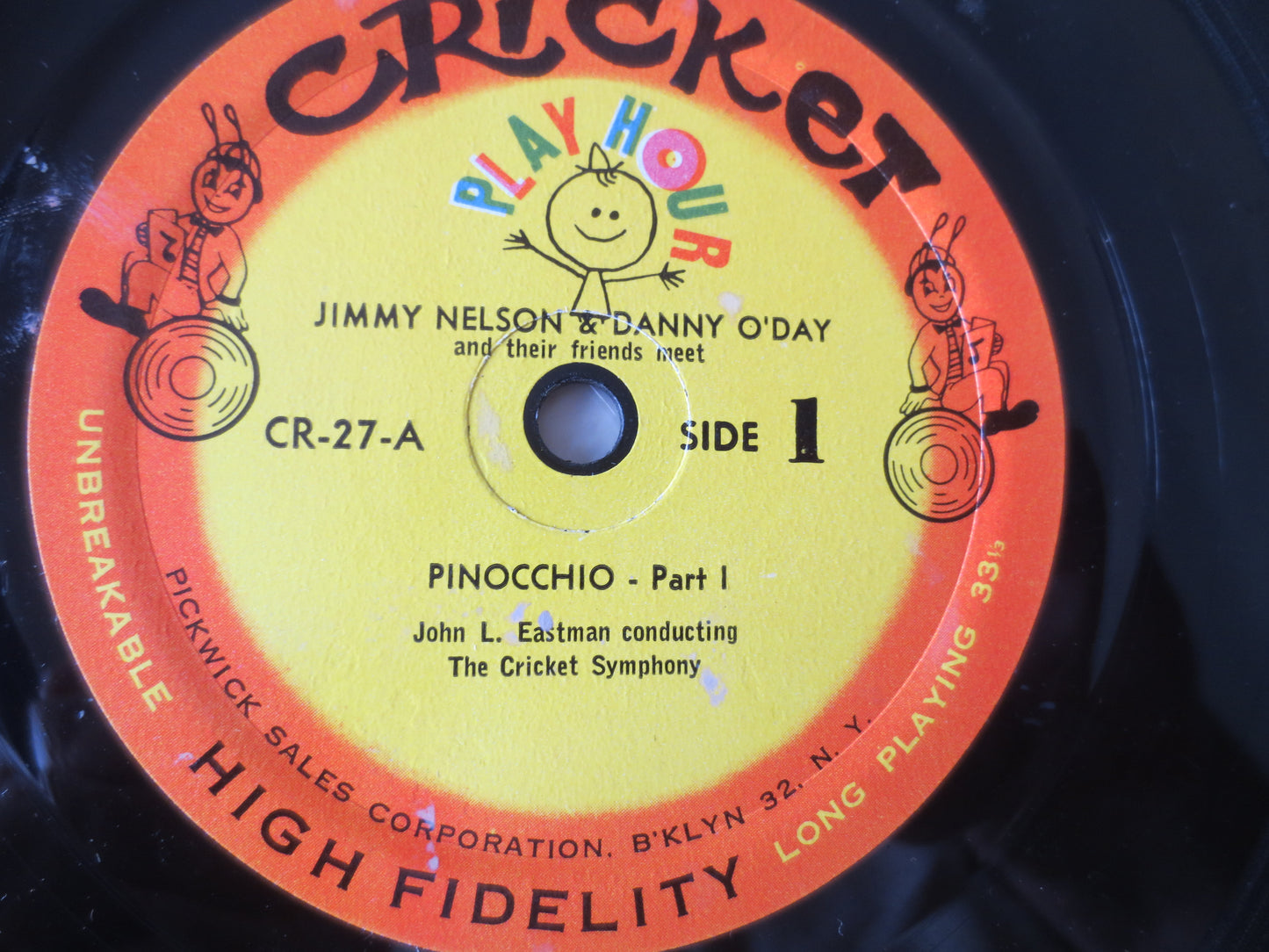 PINOCCHIO, JIMMY NELSON, Childrens Record, Vintage Vinyl, Record, Kids Record, Kid Vinyl, Vinyl Record, Vinyl, 1959 Records