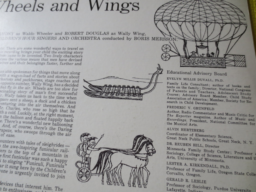 All About Wheels and Wings, Kids Records, CHILDRENS Album, Kids Album, Childrens Lp, Kids Lp, Vinyl Record, 1961 Records