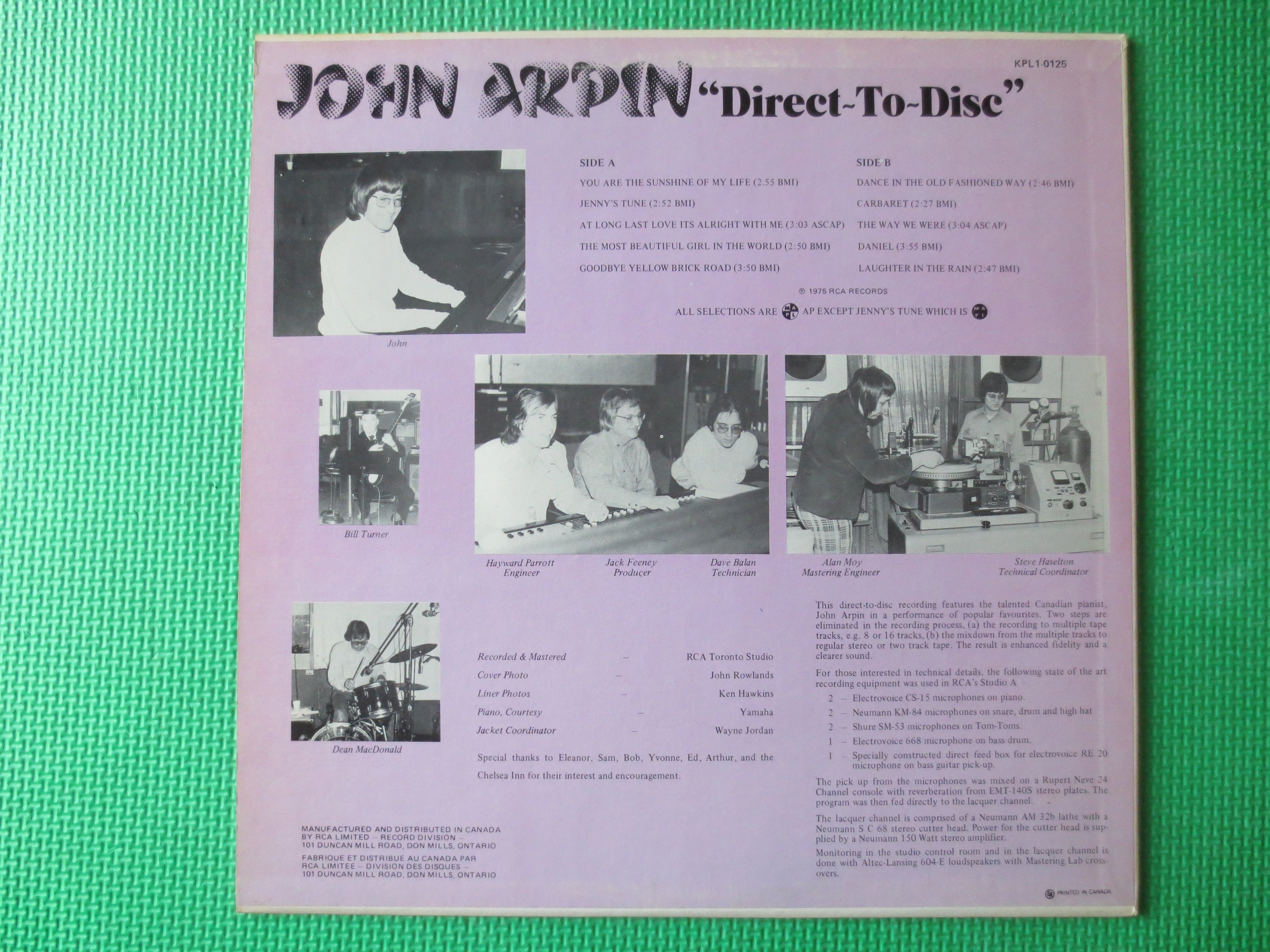 JOHN ARPIN, Direct To Disc, Jazz Records, Vintage Vinyl, John Arpin Records, John Arpin Albums, John Arpin lp, 1975 Records