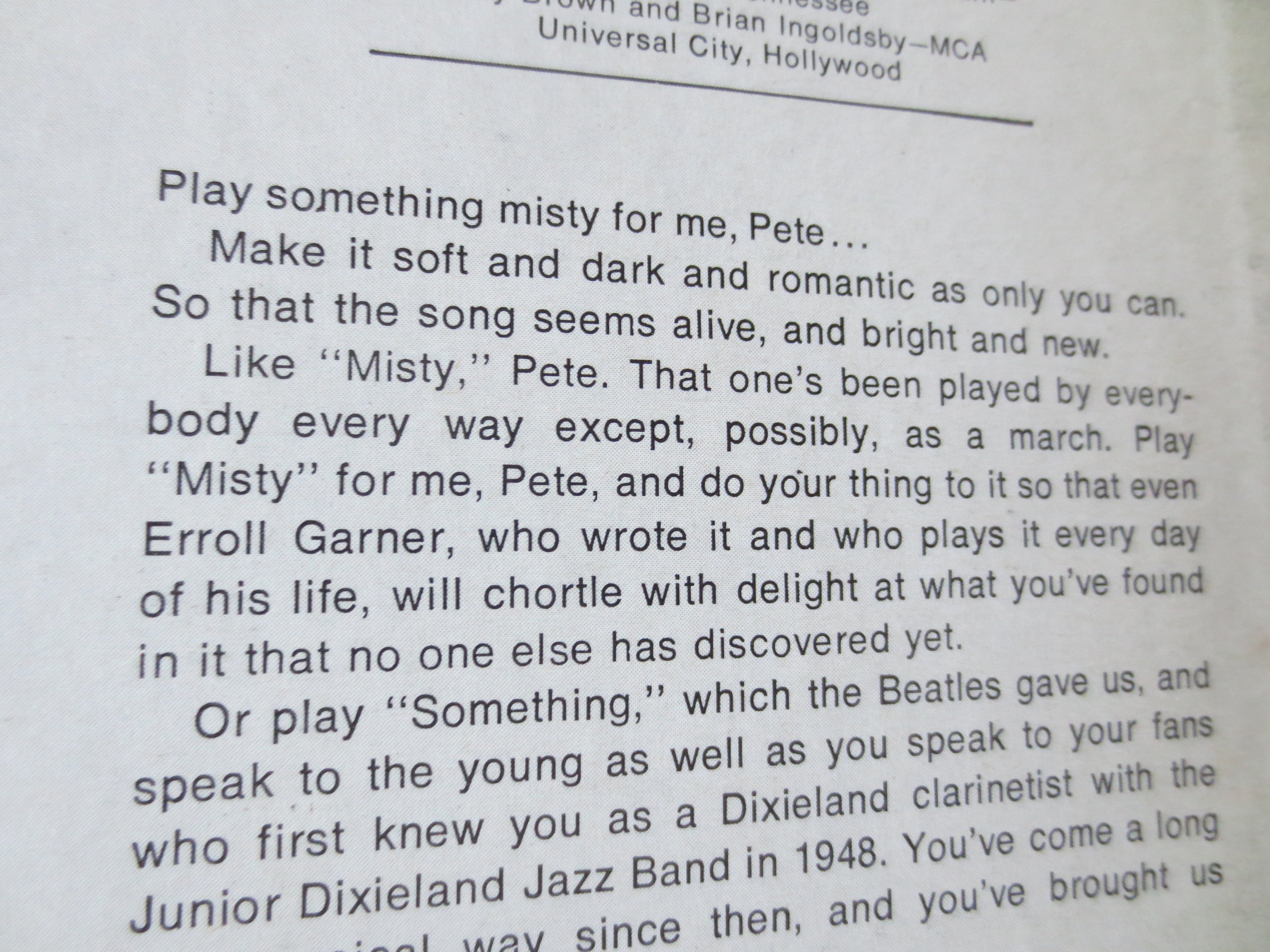 Pete Fountain – Something Misty (1970) Vinyl LP