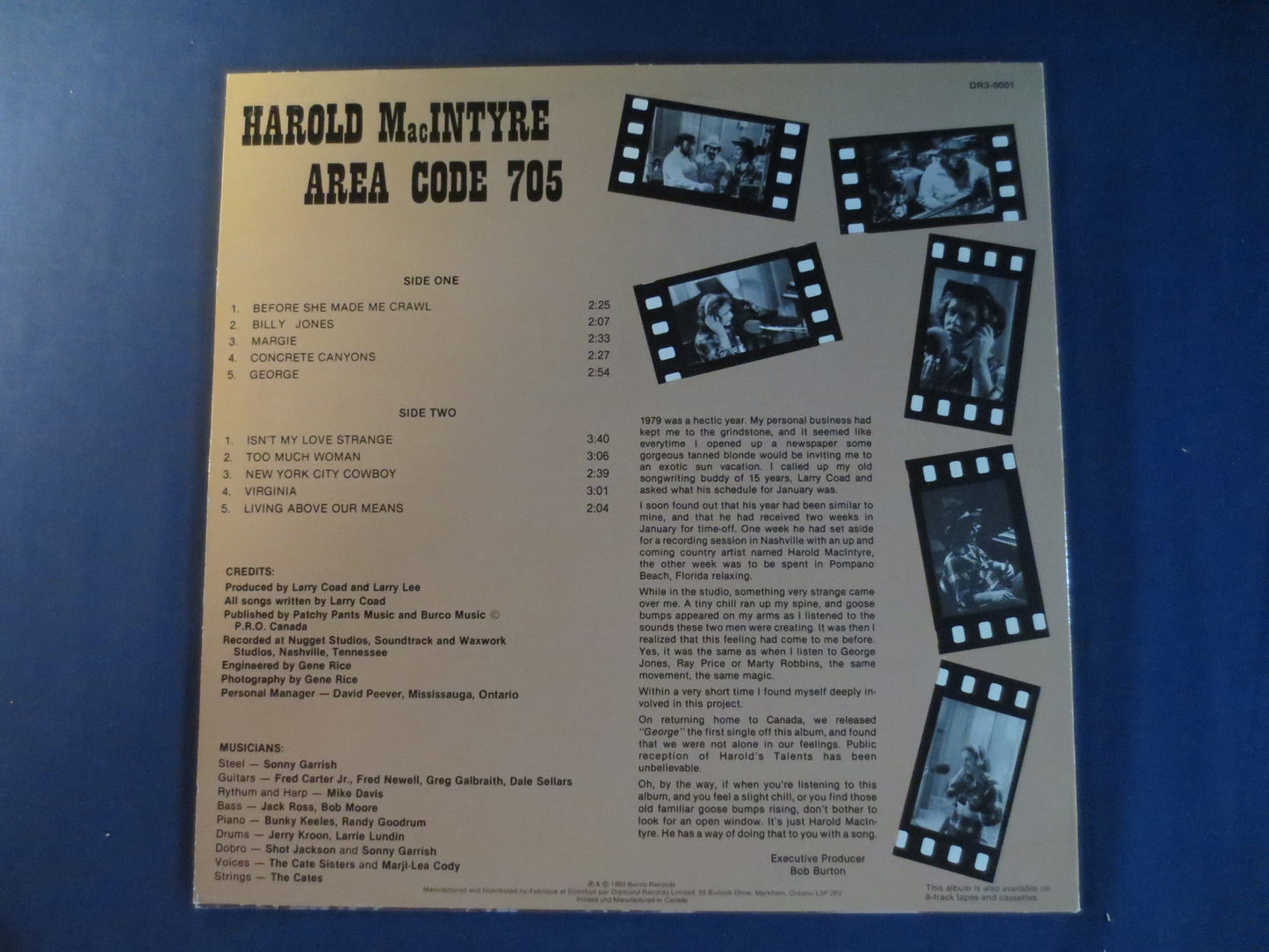 HAROLD MacINTYRE, AREA CODE 705, Country Records, Vintage Vinyl, Record Vinyl, Record, Vinyl Record, Vinyl, 1980 Records