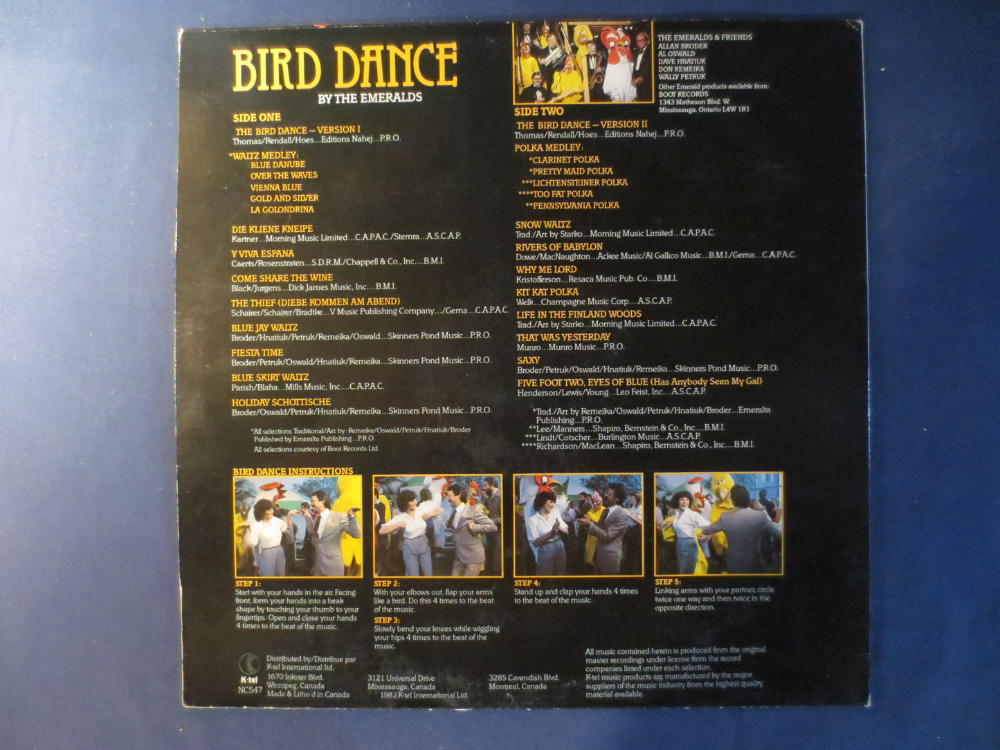 The EMERALDS, BIRD DANCE, K-Tel Records, Vintage Vinyl, Record Vinyl, Polka Records, Vinyl Record, Record, Lp, 1982 Records