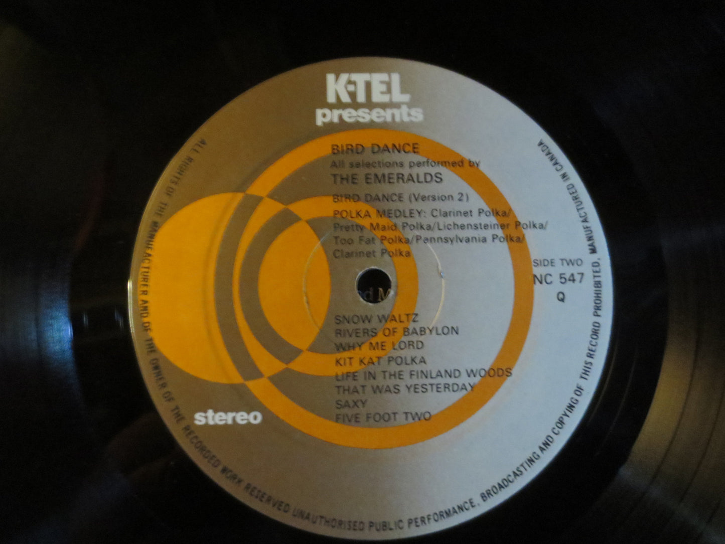 The EMERALDS, BIRD DANCE, K-Tel Records, Vintage Vinyl, Record Vinyl, Polka Records, Vinyl Record, Record, Lp, 1982 Records