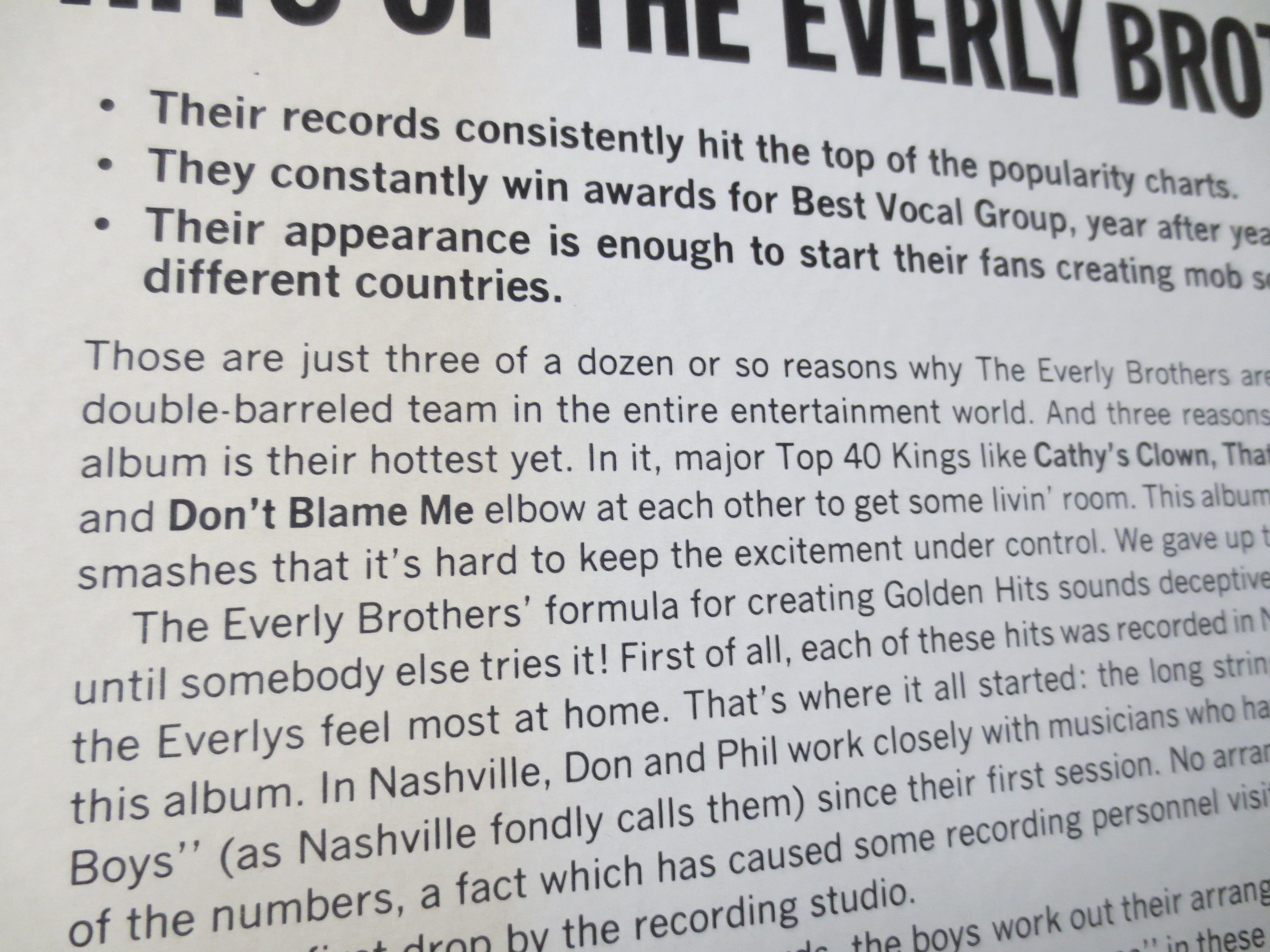 The Everly Brothers – The Golden Hits of the Everly Brothers (1962) Vinyl LP