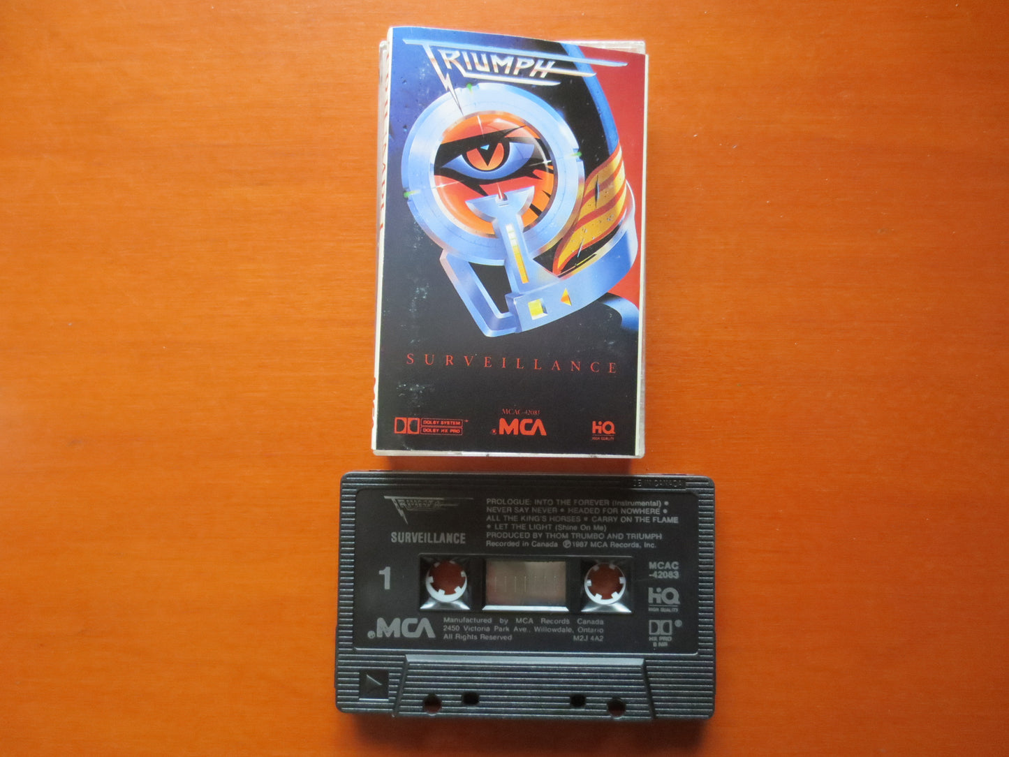 TRIUMPH Tape, SURVEILLANCE Tape, TRIUMPH Album, Triumph Music, Triumph Song, Tape Cassette, Rock Cassette, 1987 Cassette