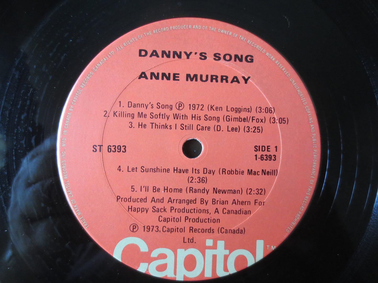 ANNE MURRAY, DANNY'S Song, Country Record, Vintage Vinyl, Anne Murray Records, Anne Murray Albums, Vinyl lps, 1973 Records