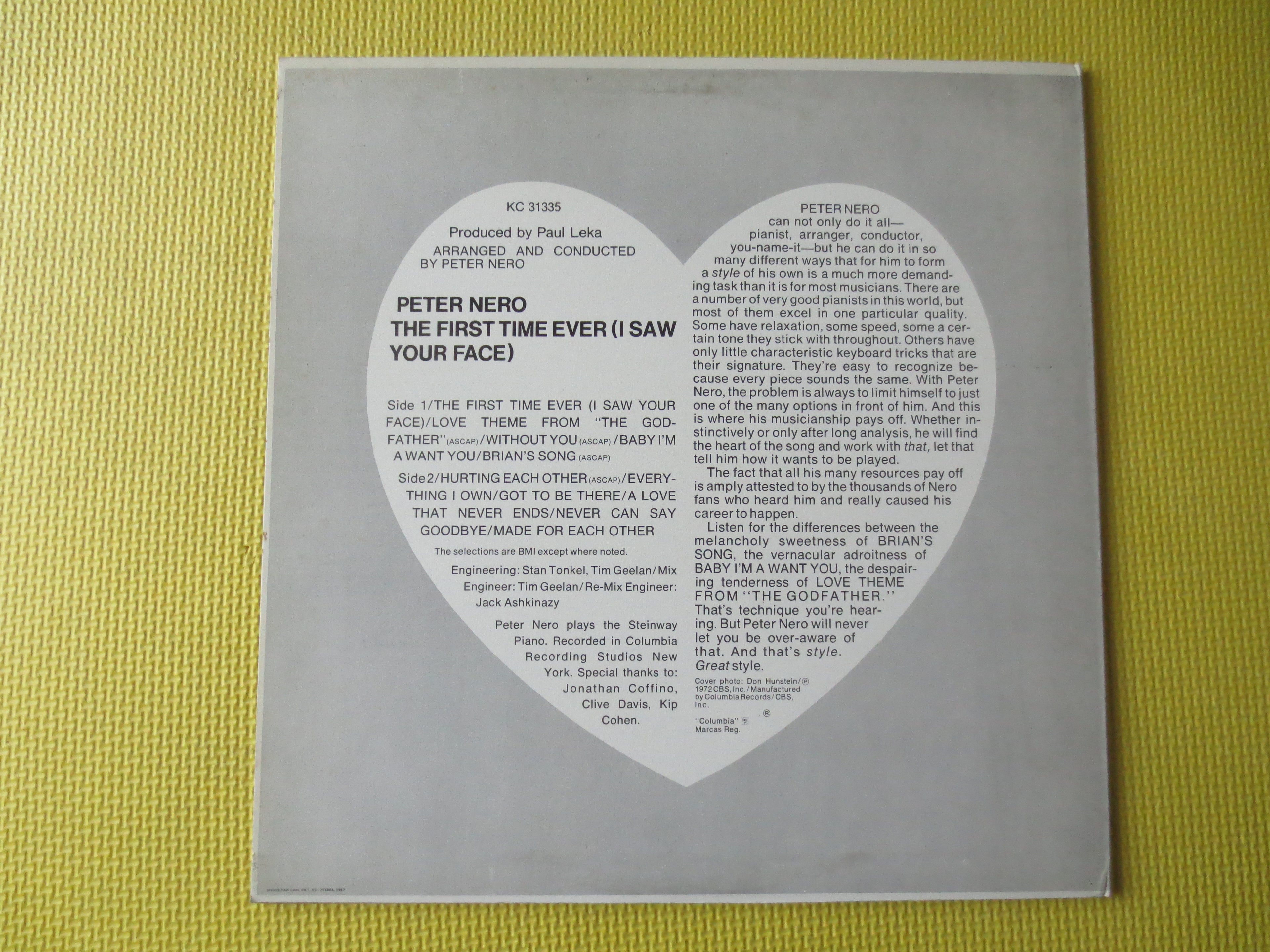 Peter Nero – The First Time Ever (1972) Vinyl LP