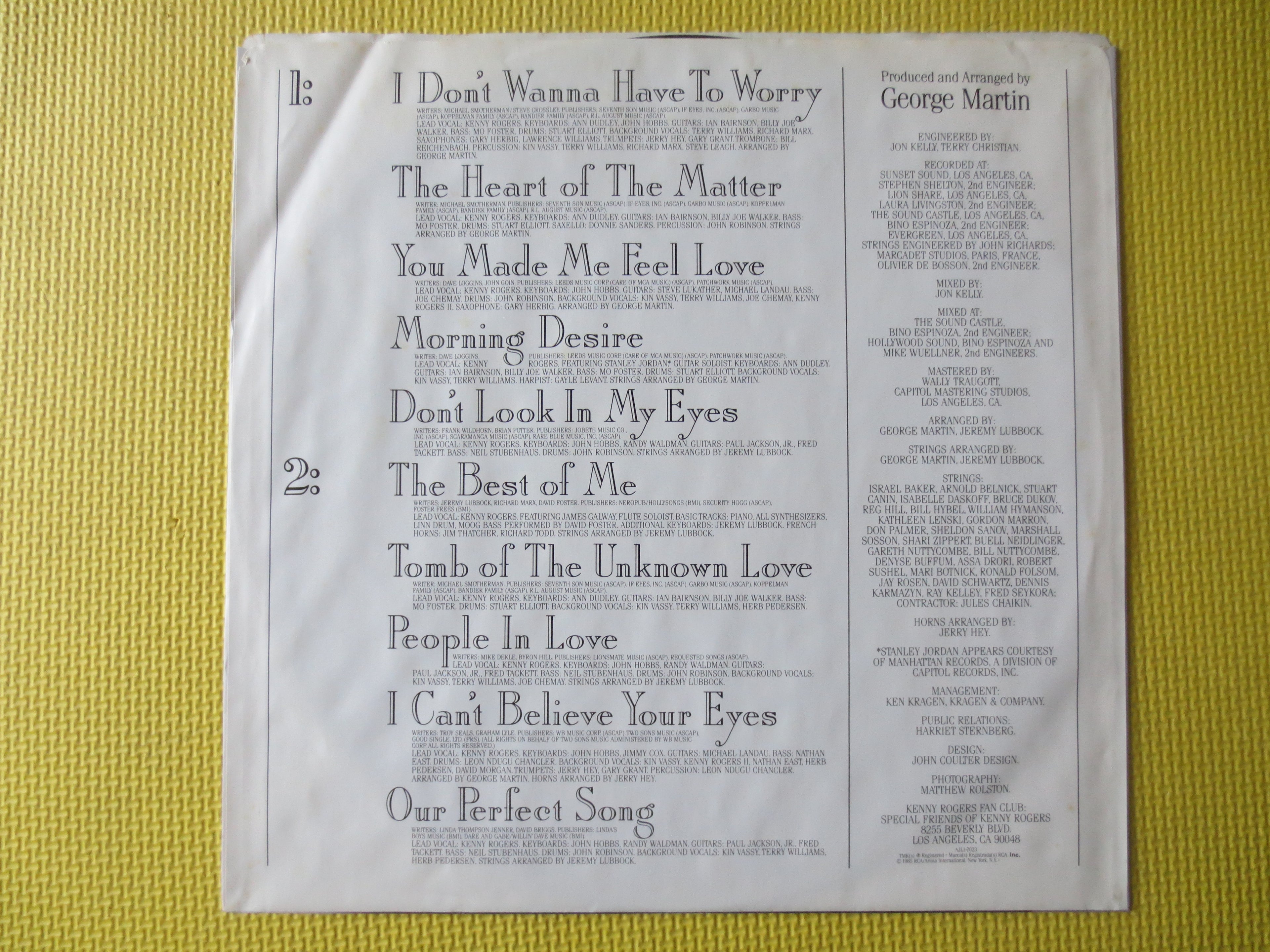 Kenny Rogers – The Heart of the Matter (1985) Vinyl LP