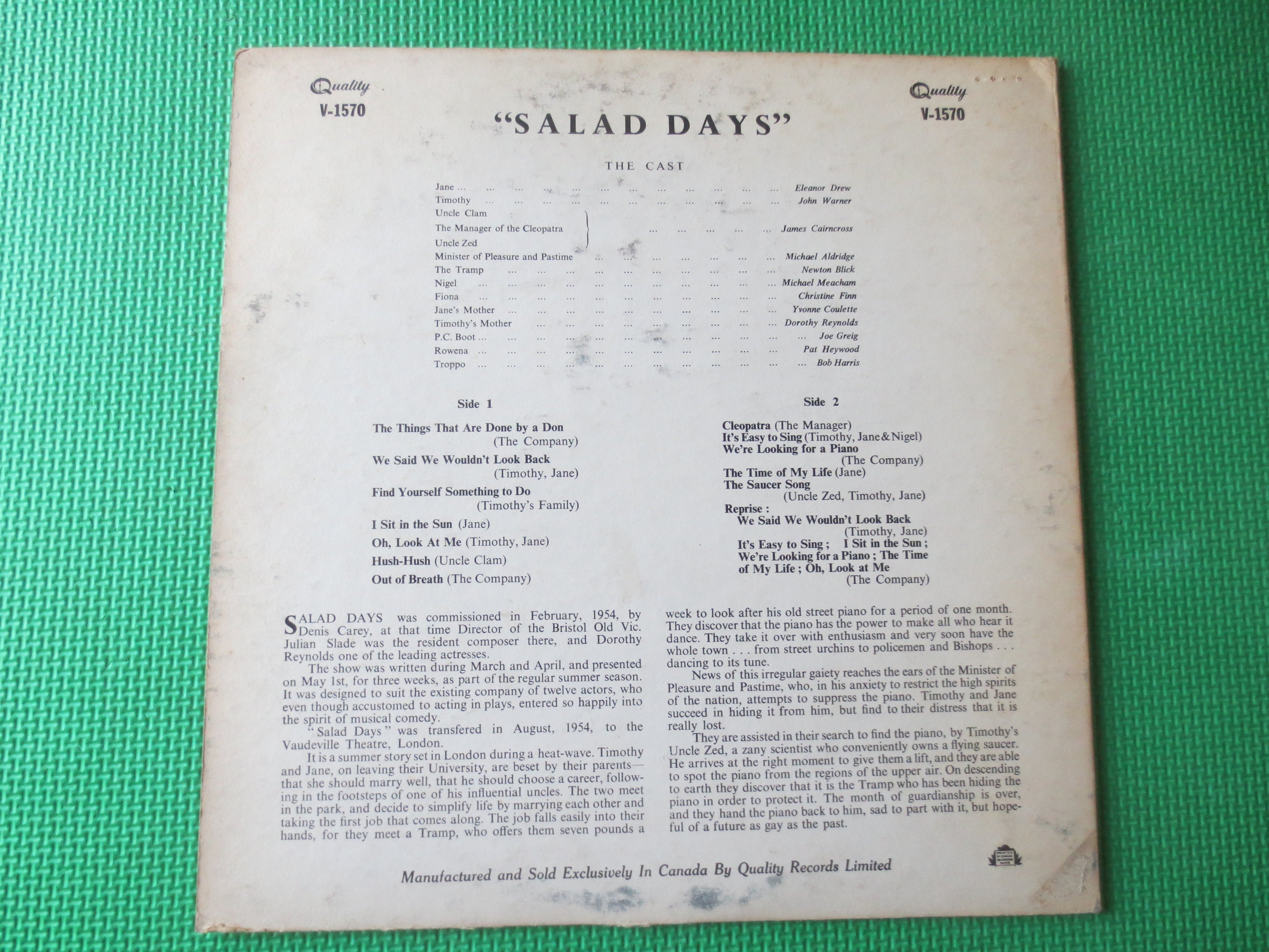 Salad Days – Original Cast Recording (1954) Vinyl LP