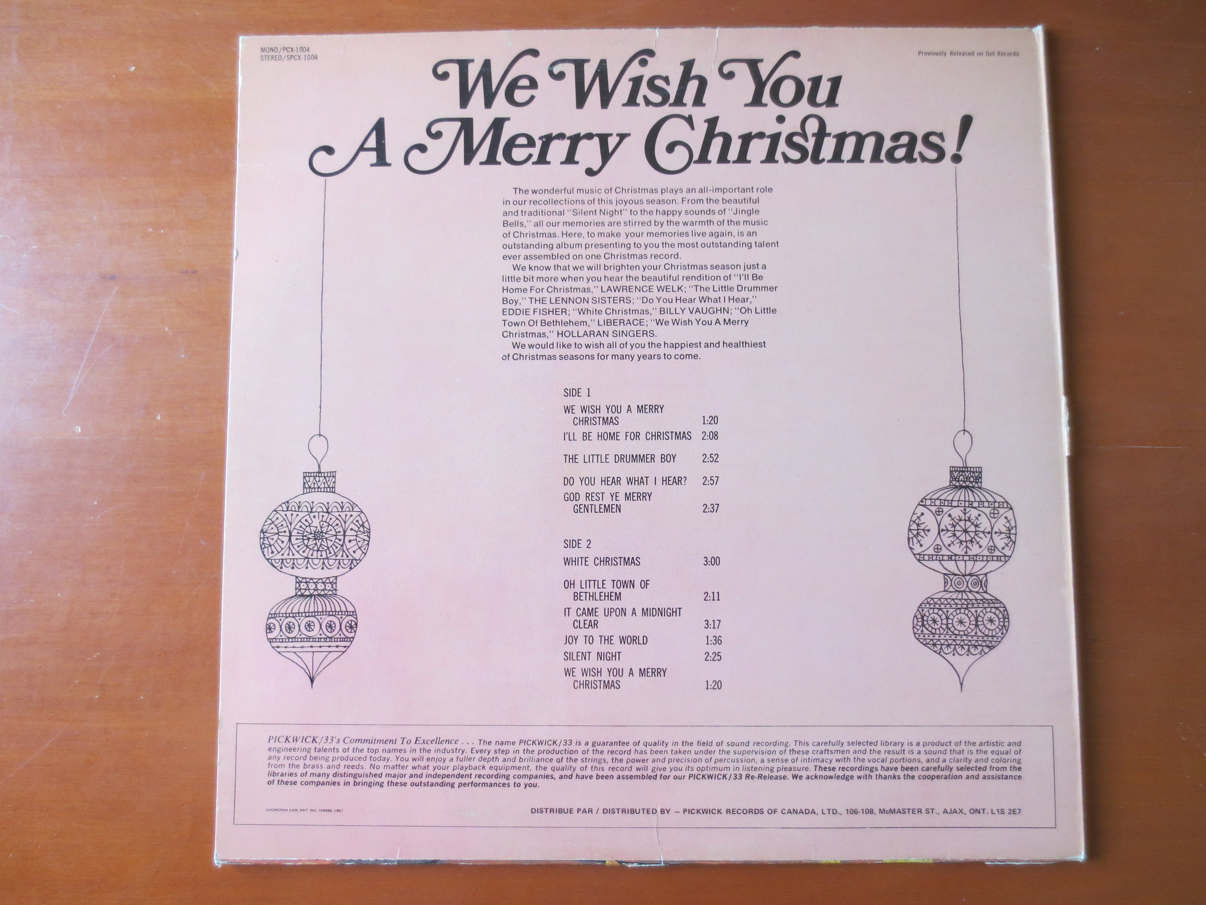 We Wish You a Merry Christmas – Pickwick Records (1968) Vinyl LP