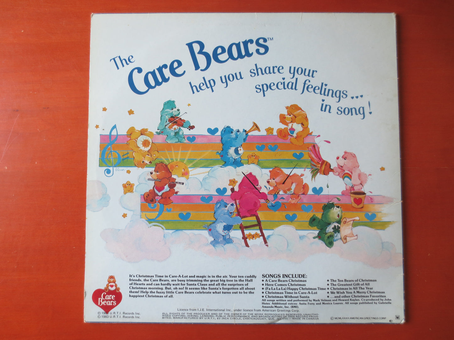 The CARE BEARS, CHRISTMAS Album, Christmas Songs, Christmas Record, Christmas Vinyl, Christmas Lp, Vinyl Lps, 1983 Records