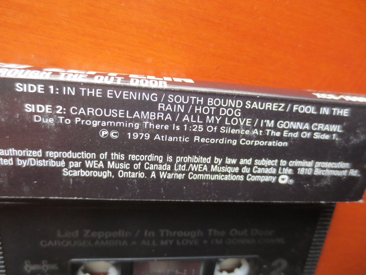 Led ZEPPELIN Tape, In Through the Out Door, Led ZEPPELIN Album, Led Zeppelin Music, Tape Cassette, Cassette, 1979 Cassette