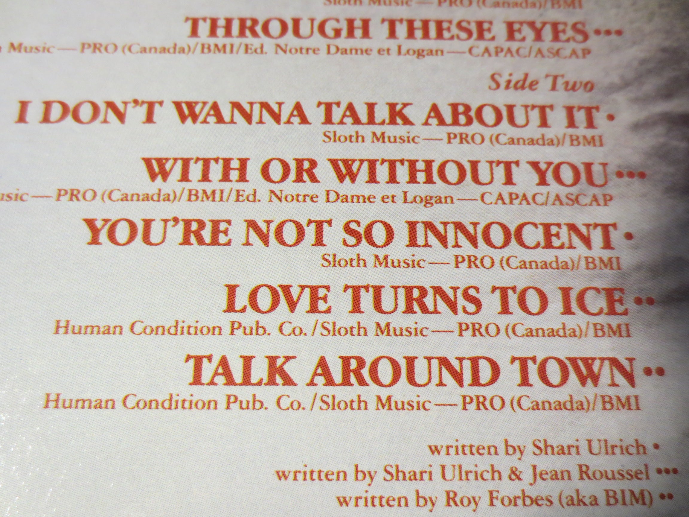 Shari Ulrich – Talk Around Town (1982) Vinyl LP