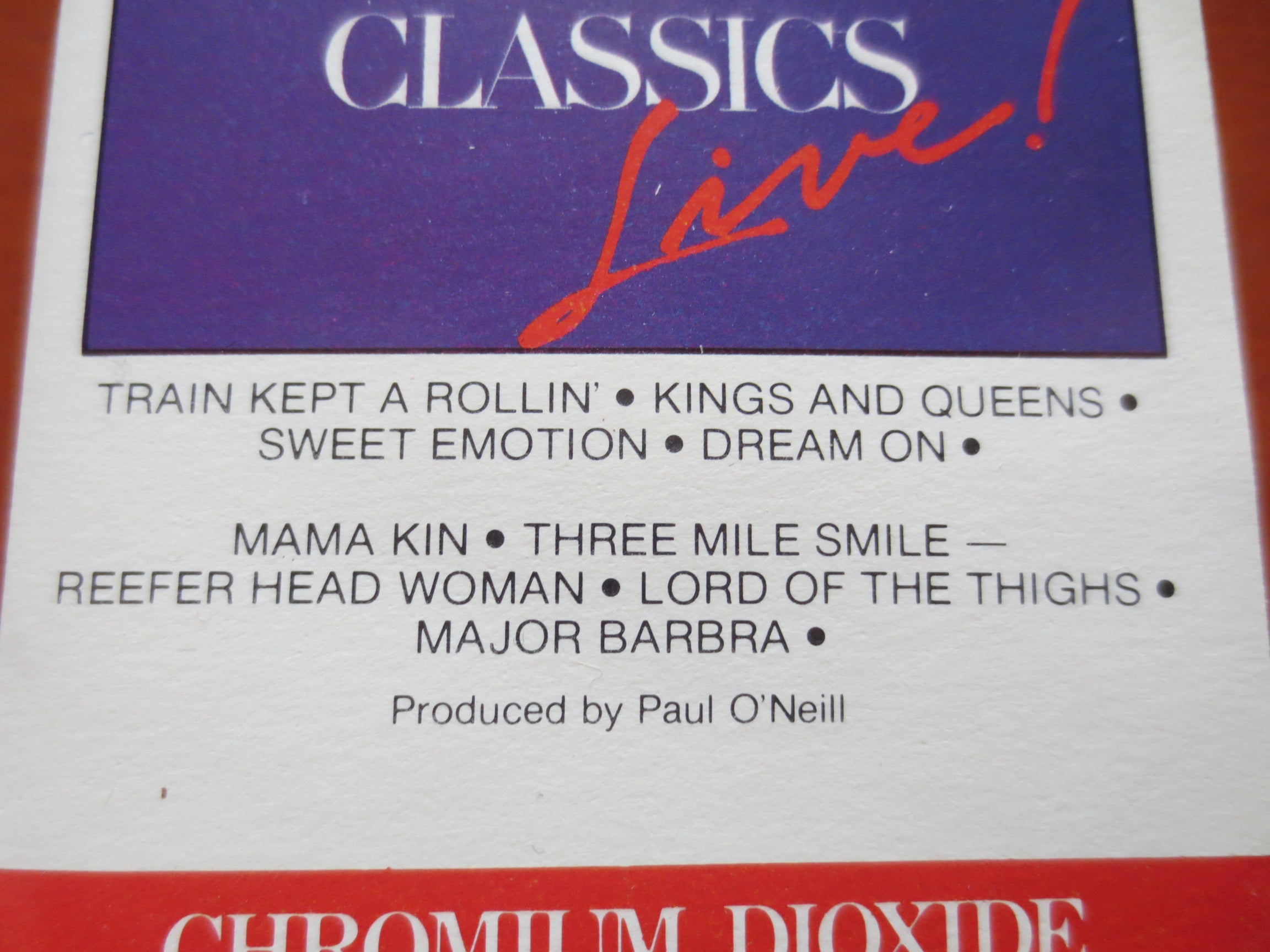 Aerosmith – Classics Live (1986) Cassette