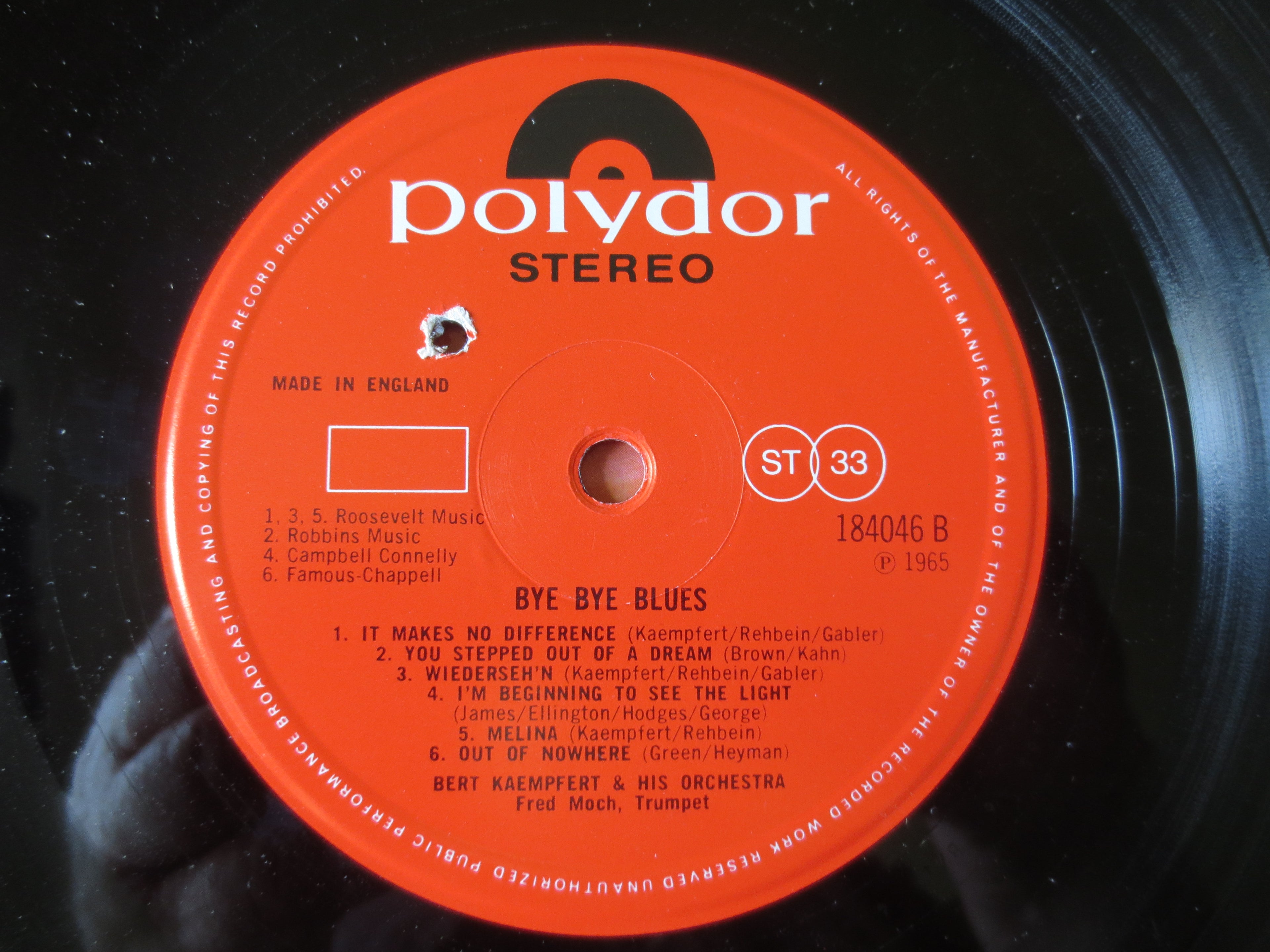 Bert Kaempfert – Bye Bye Blues (1965) Vinyl LP