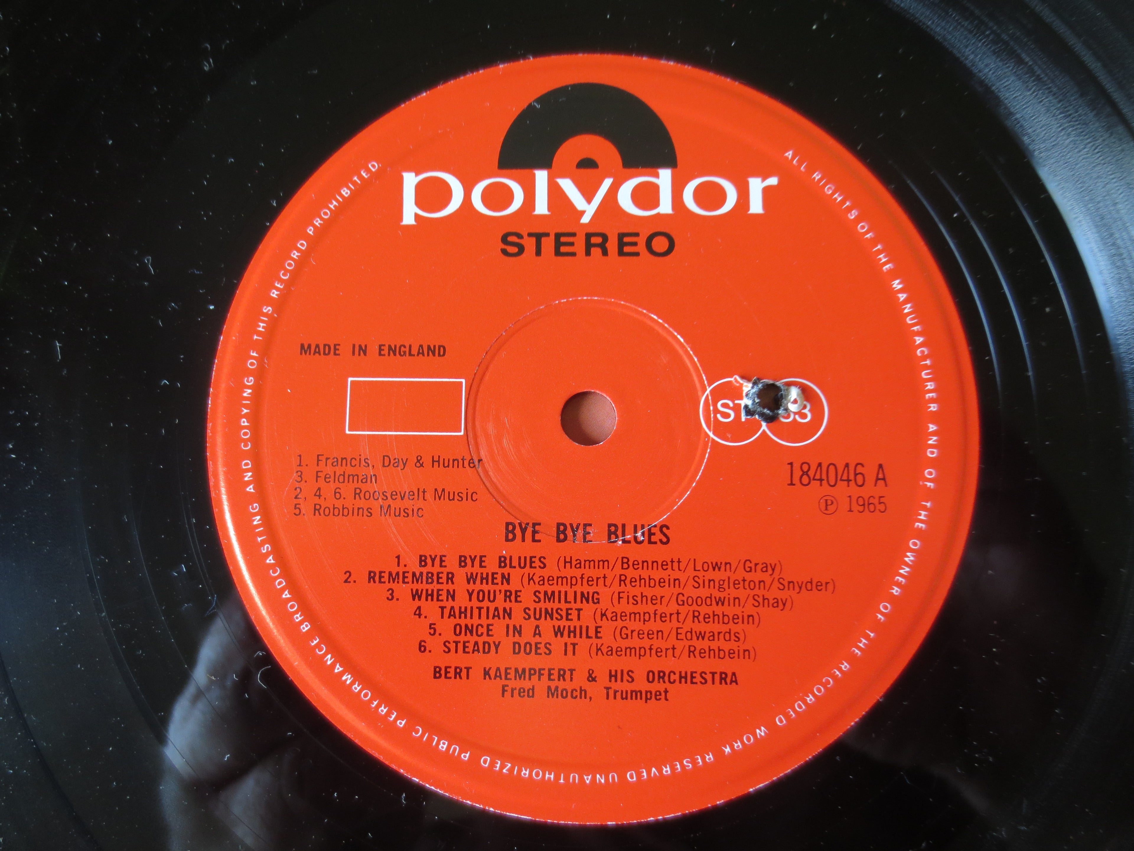 Bert Kaempfert – Bye Bye Blues (1965) Vinyl LP