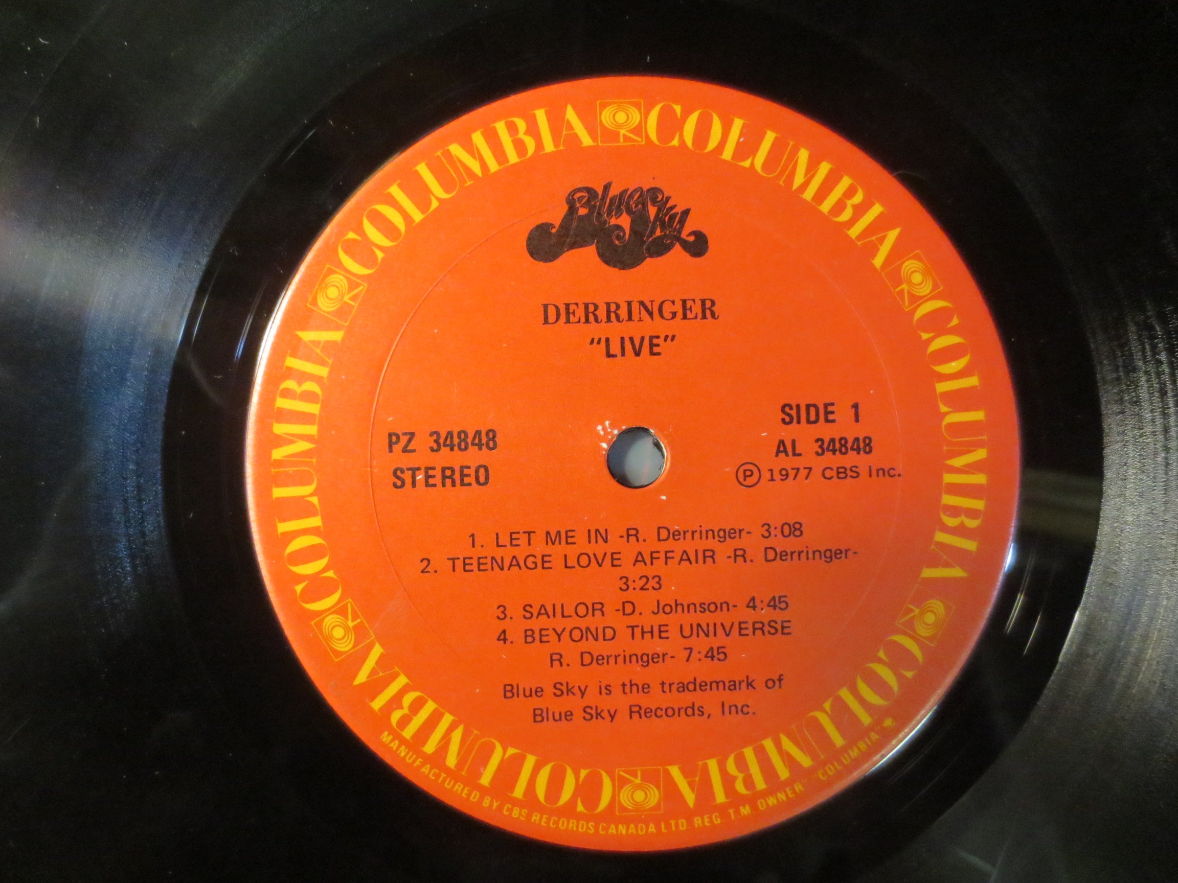 Rick Derringer – Derringer Live (1977) Vinyl LP