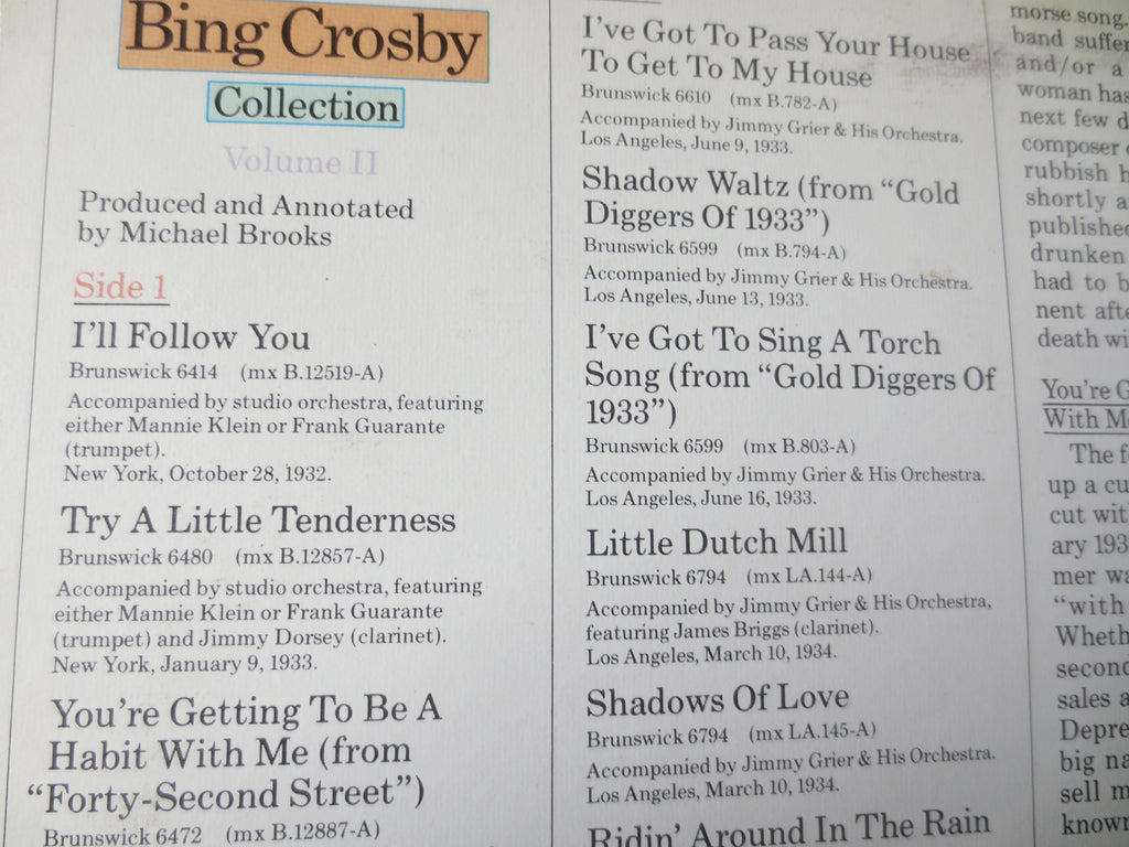 Bing Crosby – The Bing Crosby Collection Volume II (1978) Vinyl LP