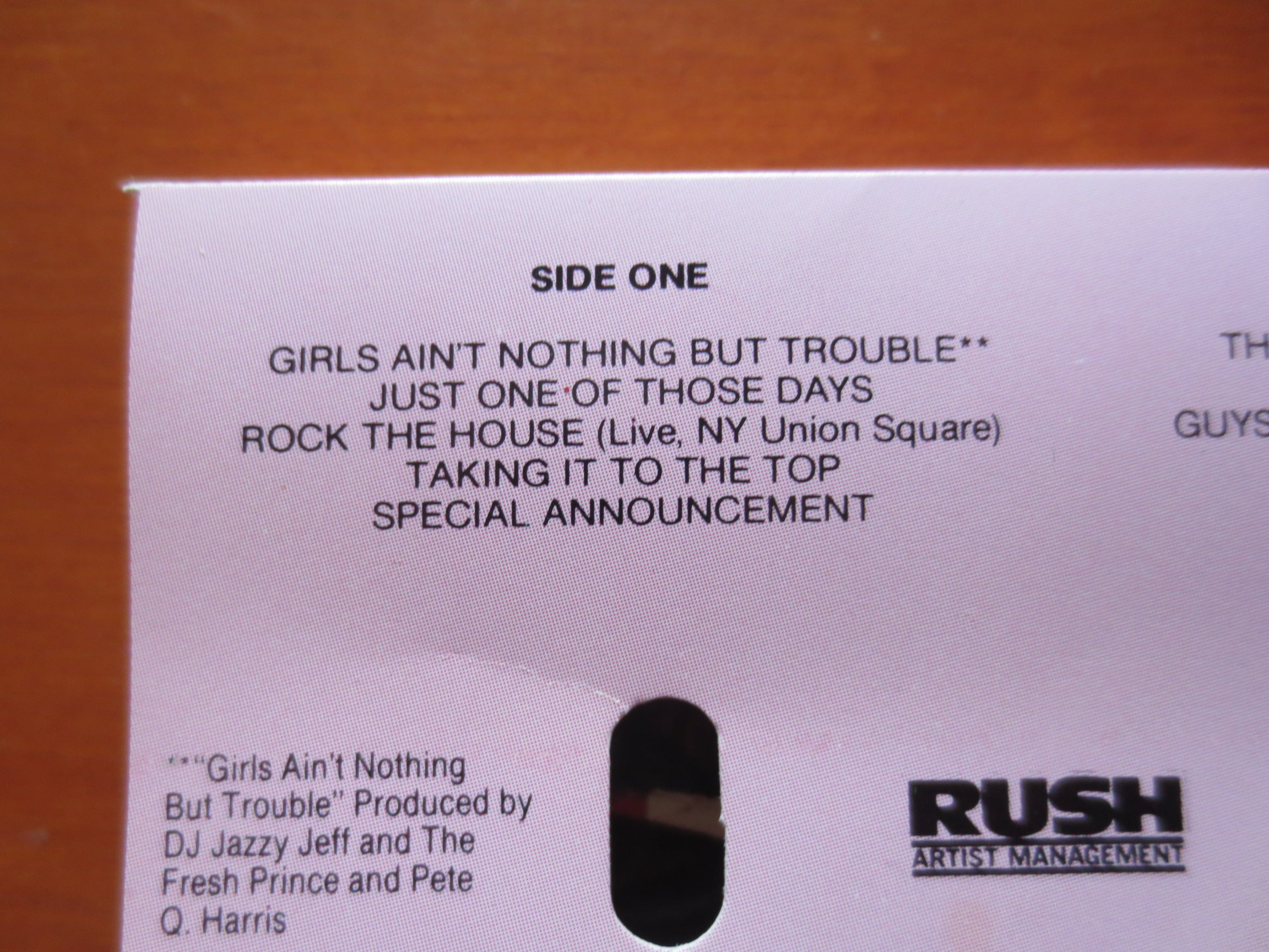 DJ Jazzy Jeff & The Fresh Prince – Rock the House (1987) Cassette