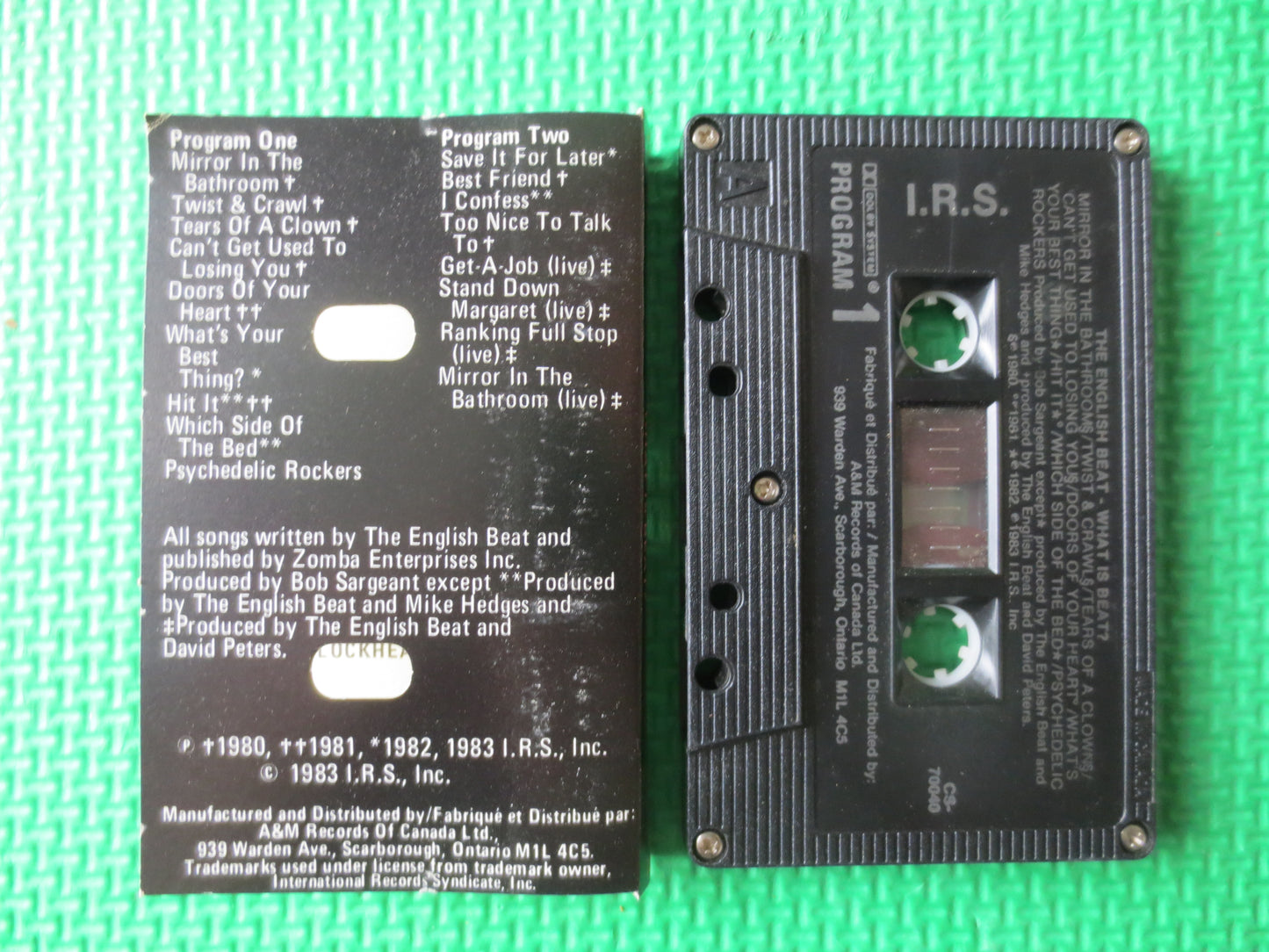 The ENGLISH BEAT, What is BEAT?,  The English Beat lp, English Beat Tapes, Reggae Tapes, Reggae Cassettes, 1983 Cassette