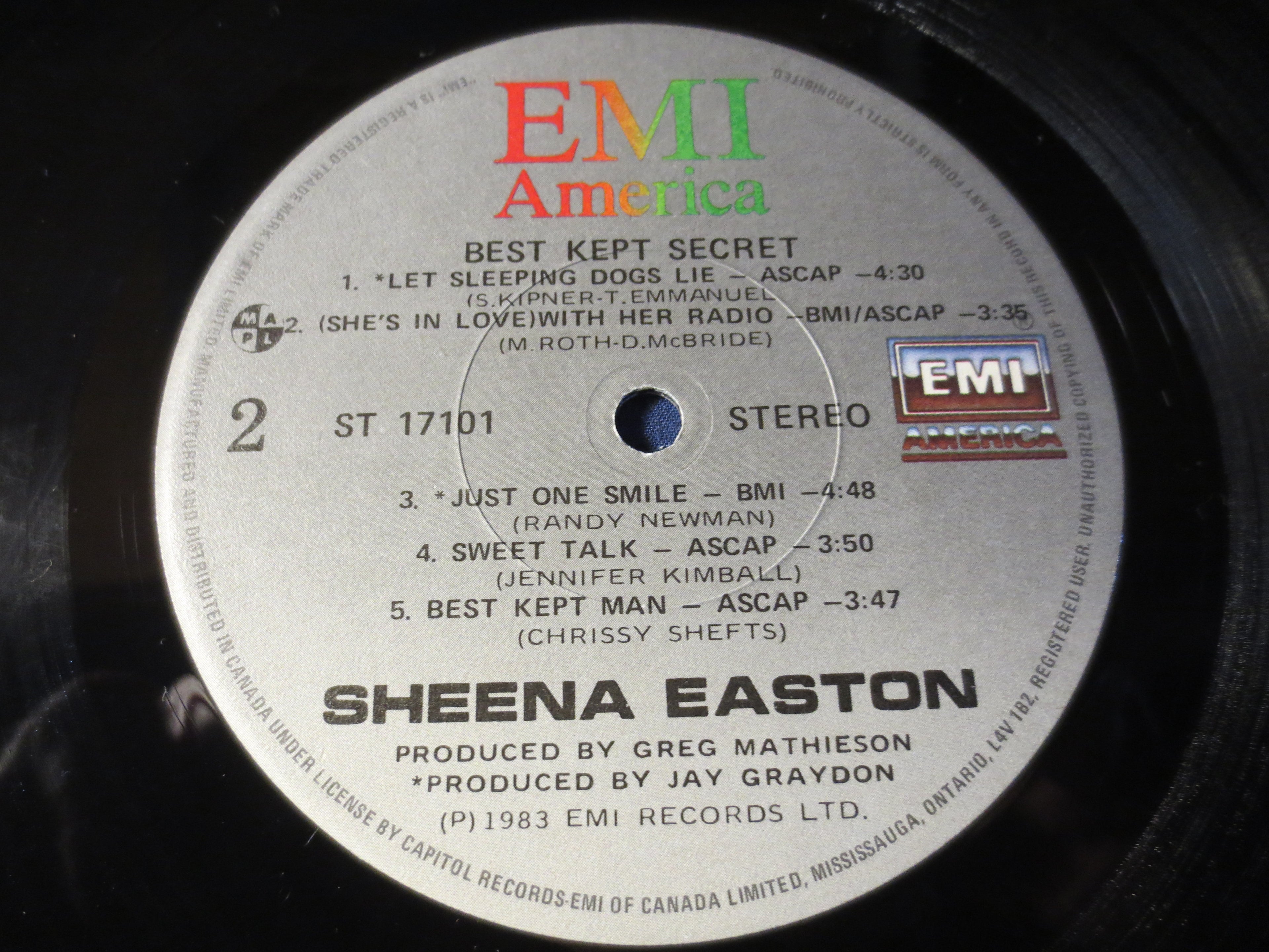 Sheena Easton – Best Kept Secret (1983) Vinyl LP