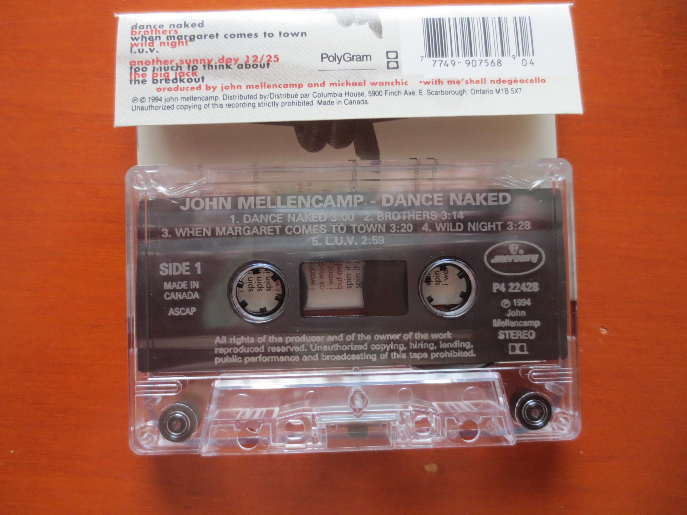 John Mellencamp – Dance Naked (1994) Cassette