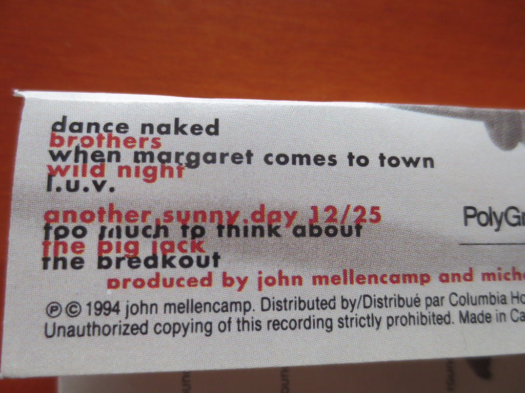 John Mellencamp – Dance Naked (1994) Cassette